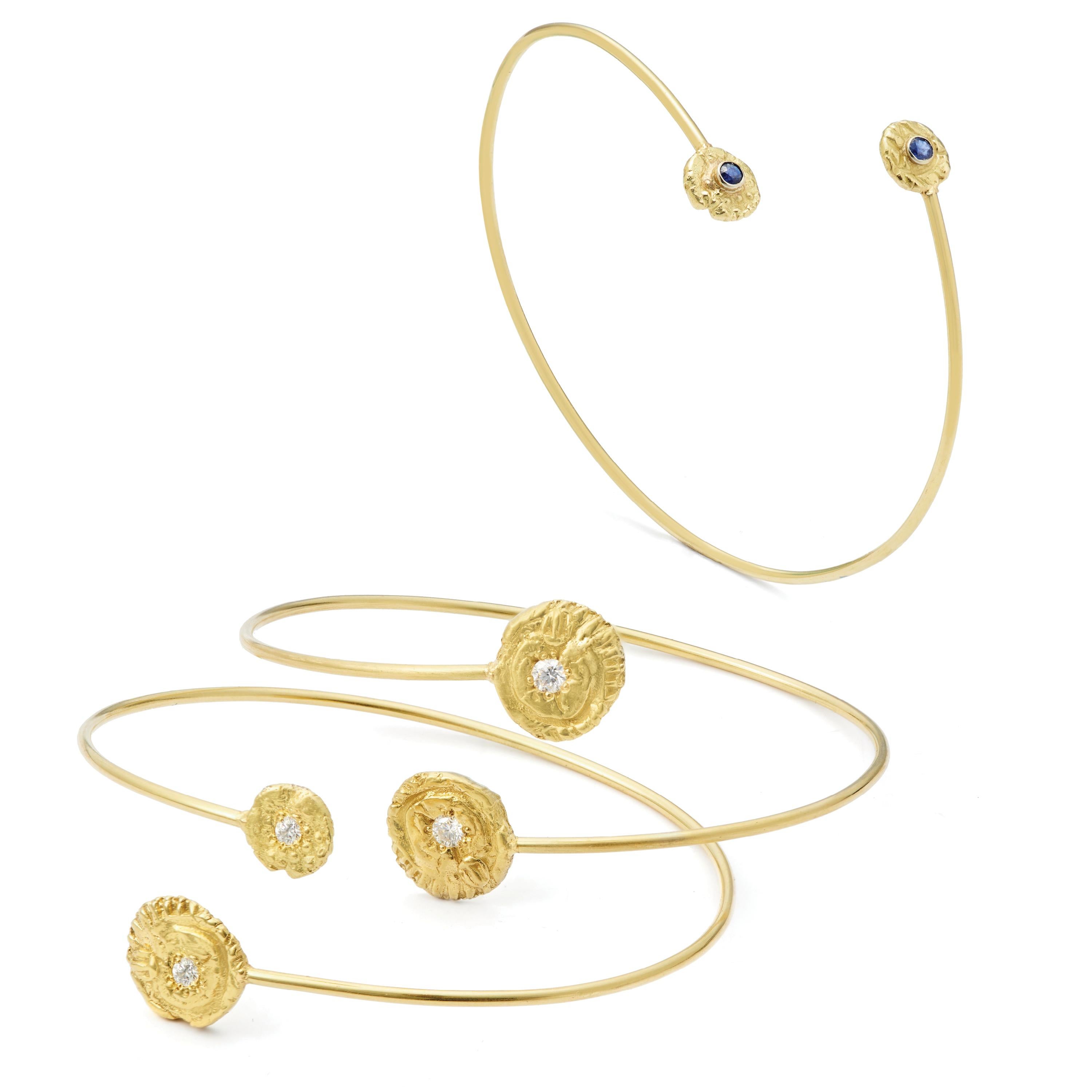 Contemporary Susan Lister Locke “Sea Star” & “Seaquin” Bangle Bracelet with 0.20ct Diamonds For Sale