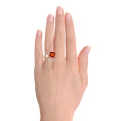 Sea Star Spessartite 'Orange' Garnet, Pearl and Diamond Cocktail Ring