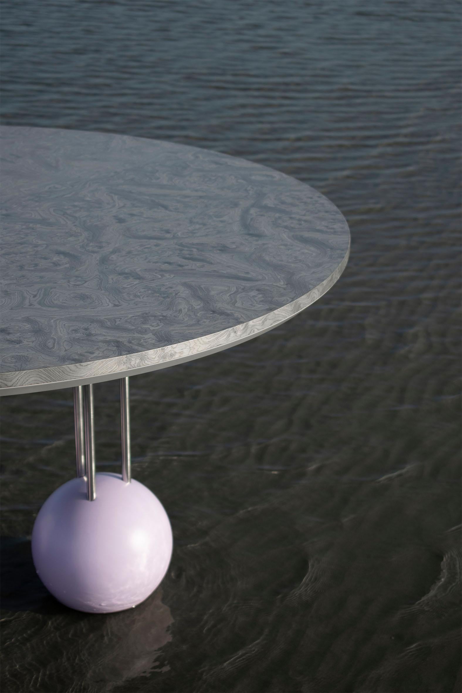 Stainless Steel Sea Surface High Table by Studio Christinekalia For Sale