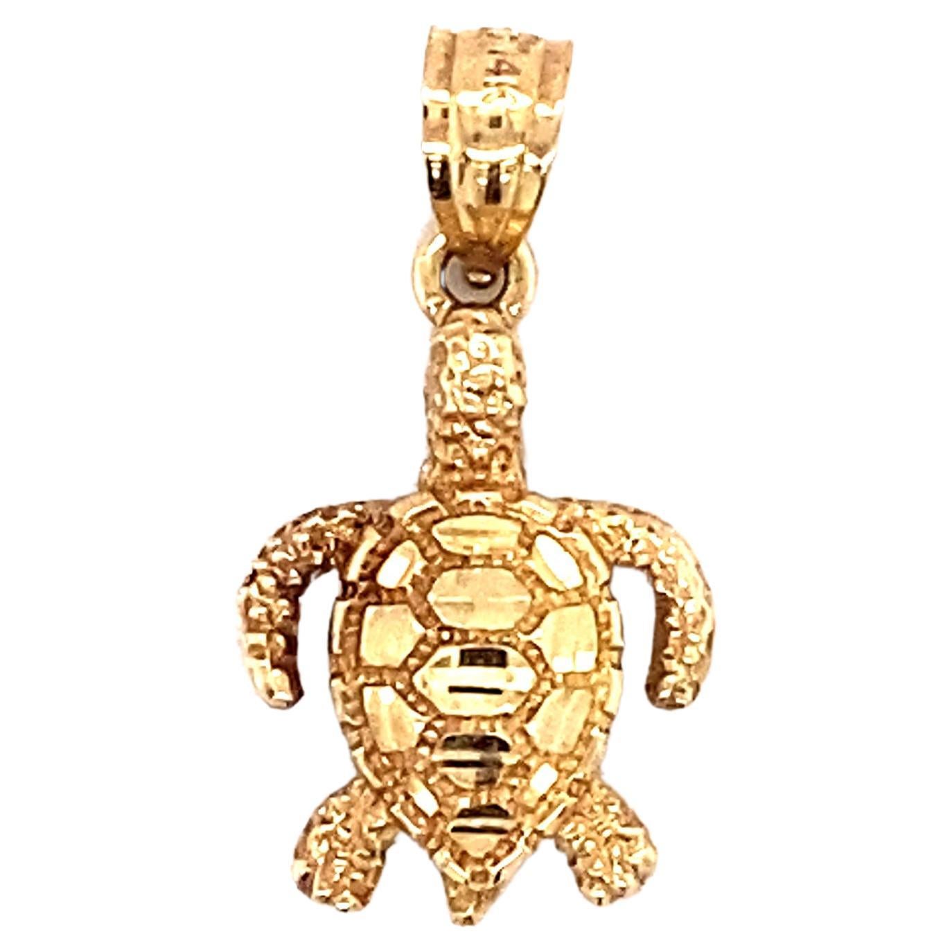 Sea Turtle Charm in 14 Karat Gold