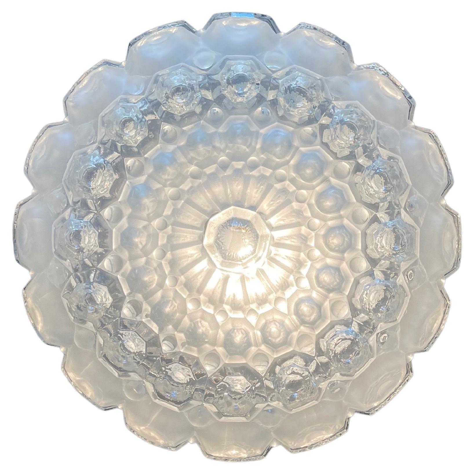 Lampe encastrée Sea Urchin Bubble Glass, dépolie, attr. Honsel, Allemagne, années 1970
