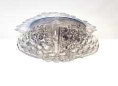 Sea Urchin Bubble Lamp Glass Flush Mount Light Hustadt Leuchten, Germany 1960s