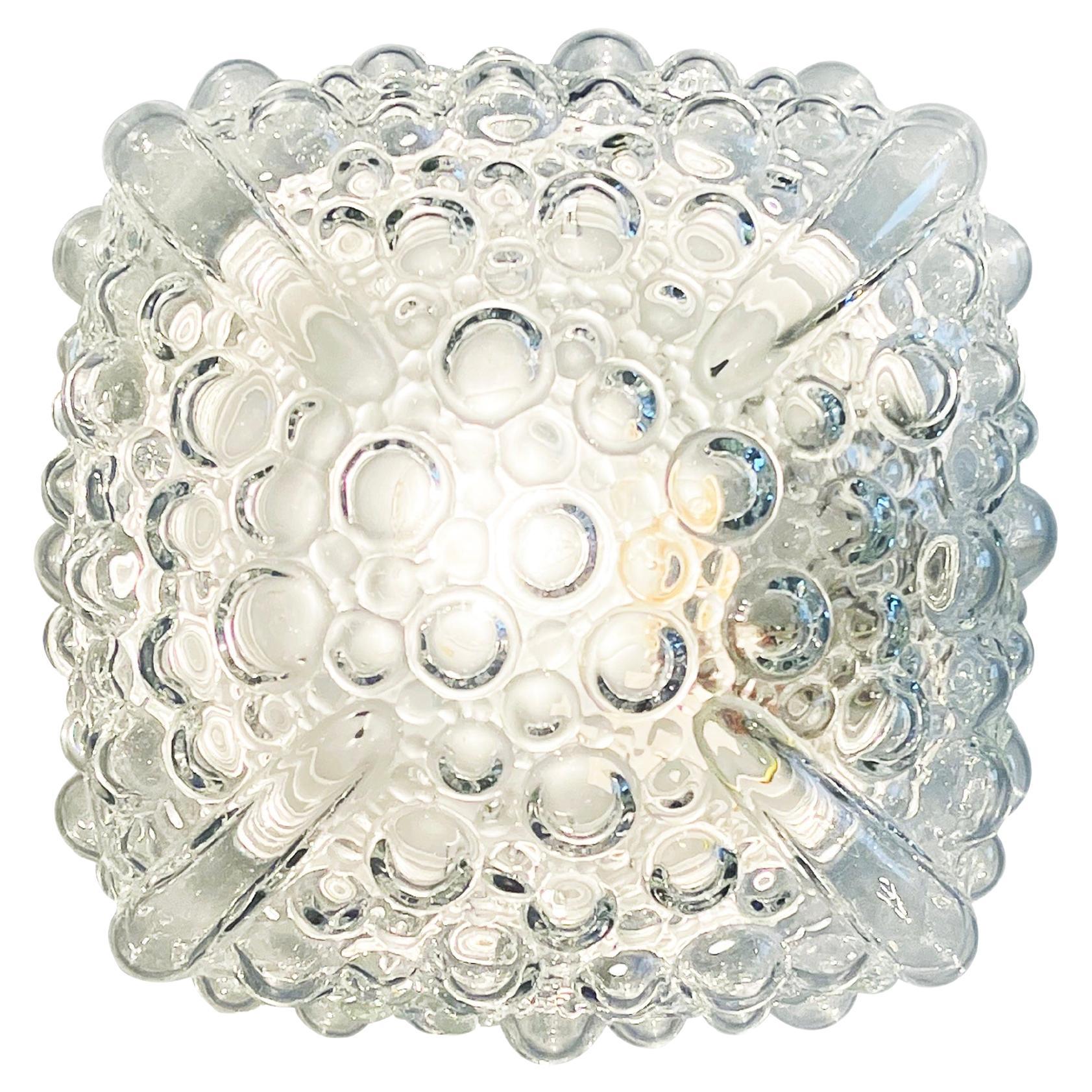 Sea Urchin Bubble Lamp Glass Flush Mount Light Hustadt Leuchten, Germany 1960s For Sale