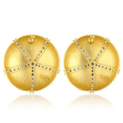 Sea Urchin Earrings - Aquamarine Blue