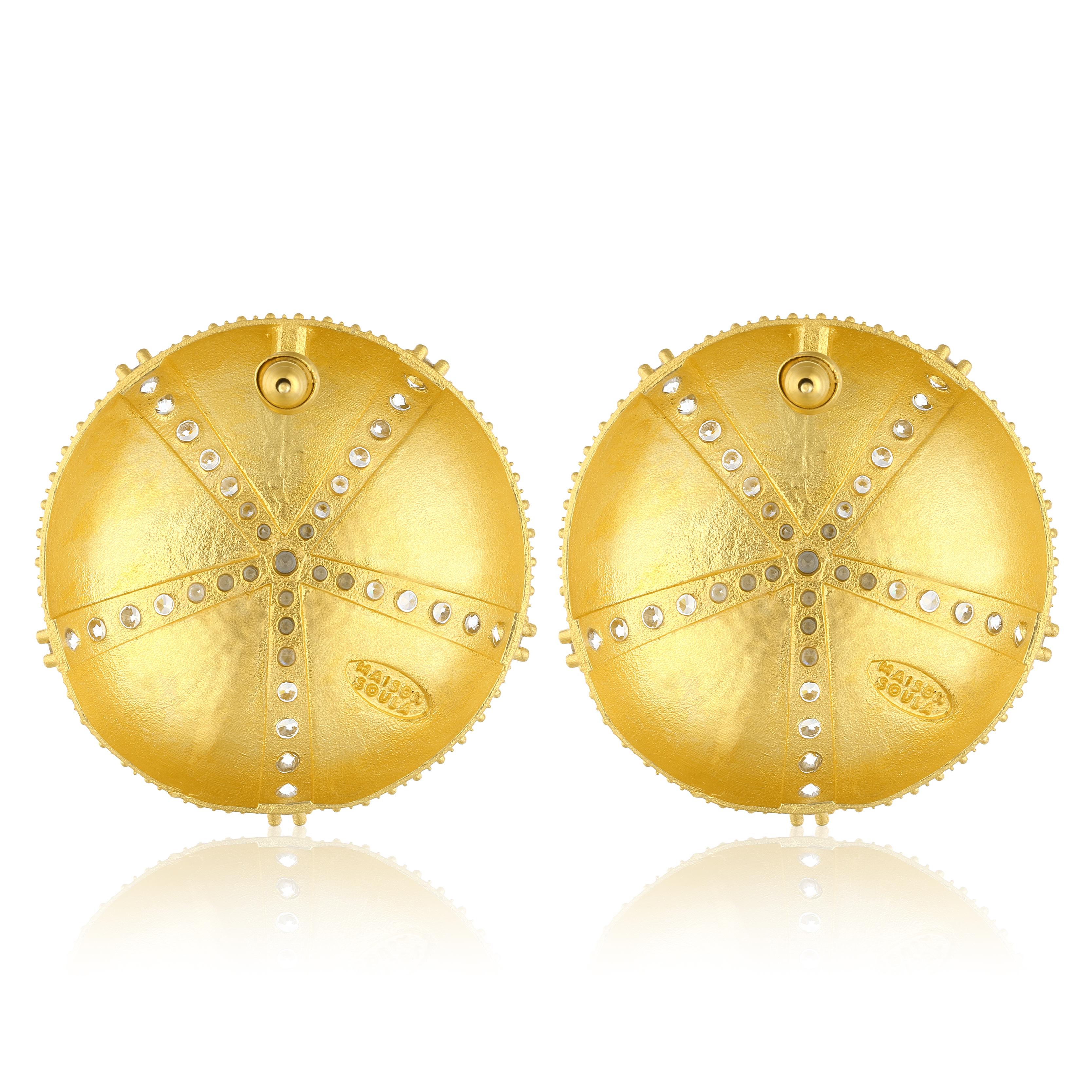 - **Chic Statement Piece**: The Sea Urchin Earrings are a bold, eye-catching accessory that, despite their striking appearance, are incredibly lightweight and comfortable to wear.

- **Versatile Style**: These earrings are not only perfect for