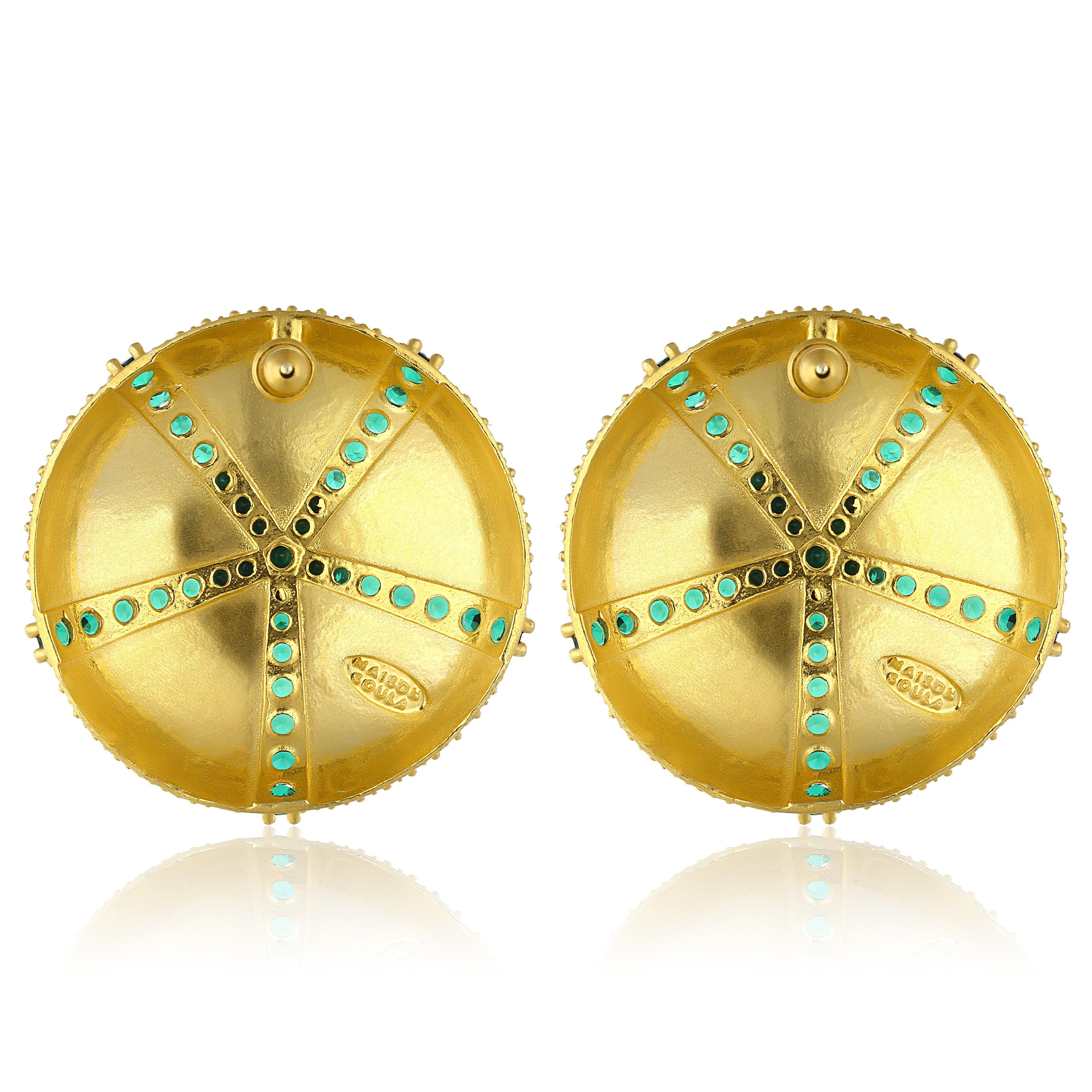 - **Chic Statement Piece**: The Sea Urchin Earrings are a bold, eye-catching accessory that, despite their striking appearance, are incredibly lightweight and comfortable to wear.

- **Versatile Style**: These earrings are not only perfect for