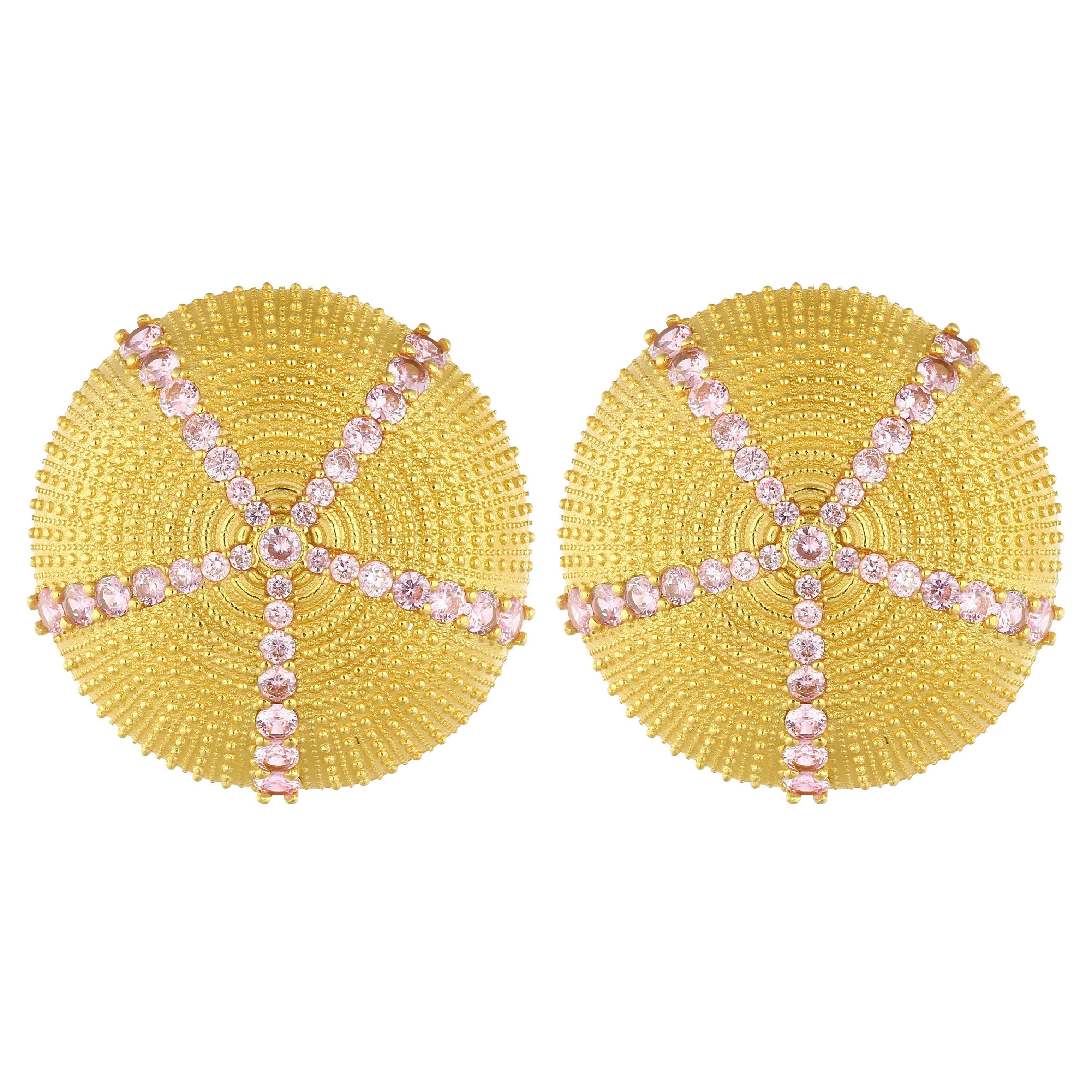 Sea Urchin Earrings - Rose Pink