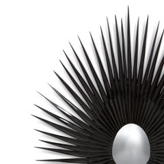 Sea Urchin Mirror in Black Lacquered Finish