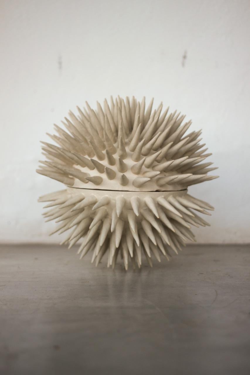 Fired ceramic sculpture sea urchin N.1 - Grimpa Partnership  For Sale