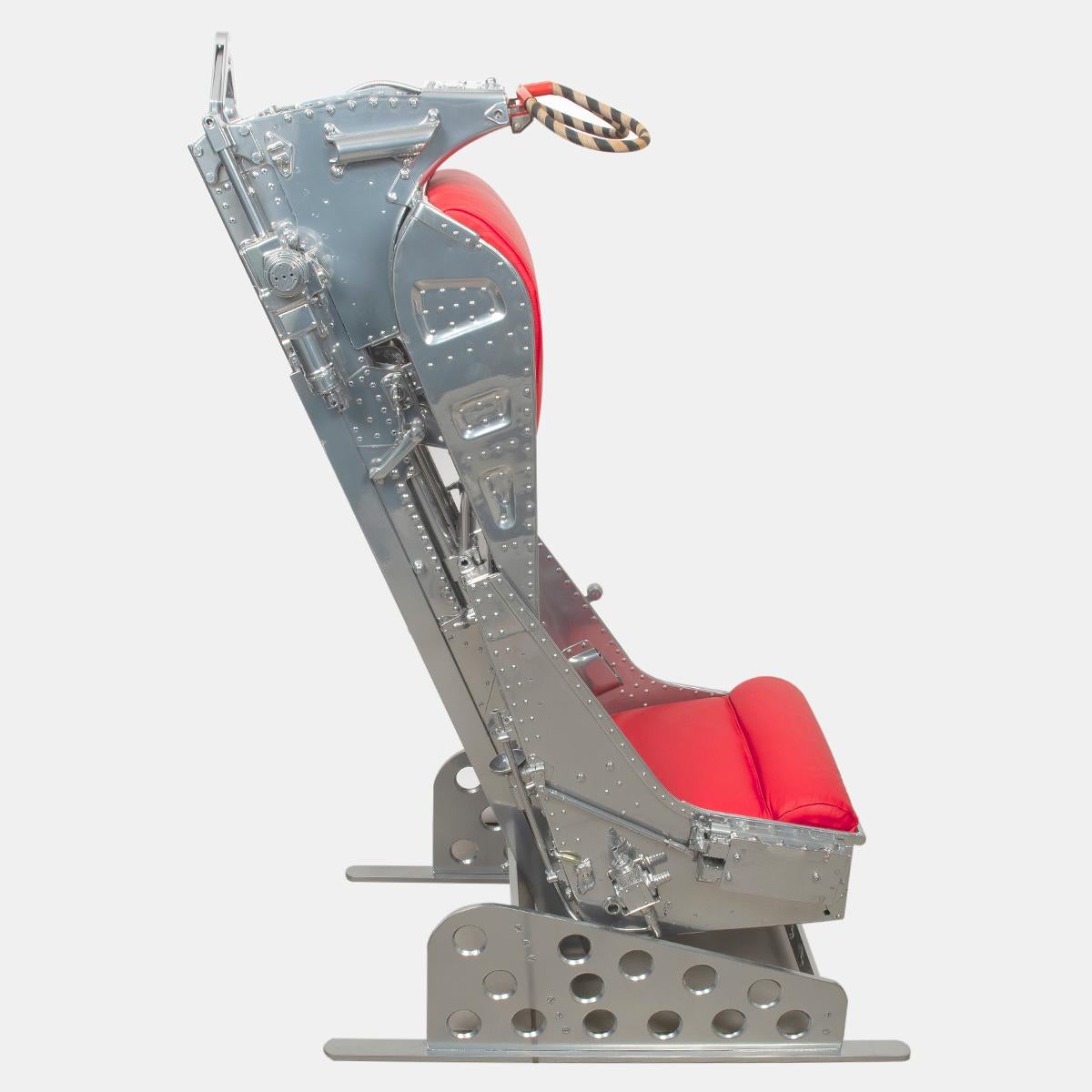 An upward fire ejection seat, deactivated, from a De Havilland Sea Vixen, manufactured and issued/ certified 1960. Now, restored and converted into a perfect and fully functioning domestic or office seat, this has been professionally stripped to