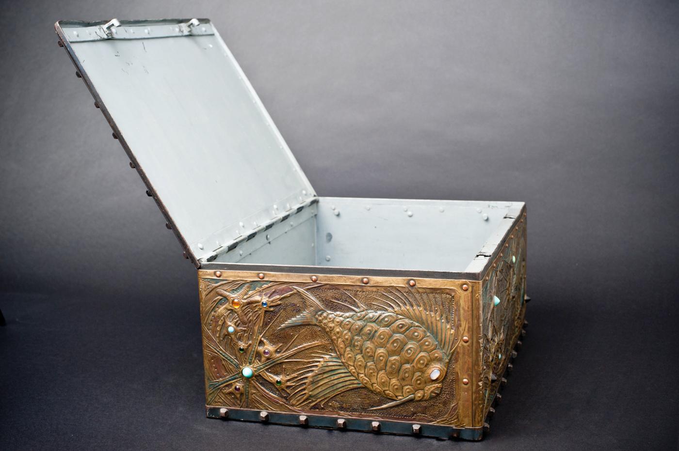 Art Nouveau Seabed Repoussé Box by Alfred Daguet For Sale 10