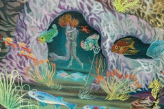 Seabed Painting with House Painted by the Spanish Artist Juan Borras Borras