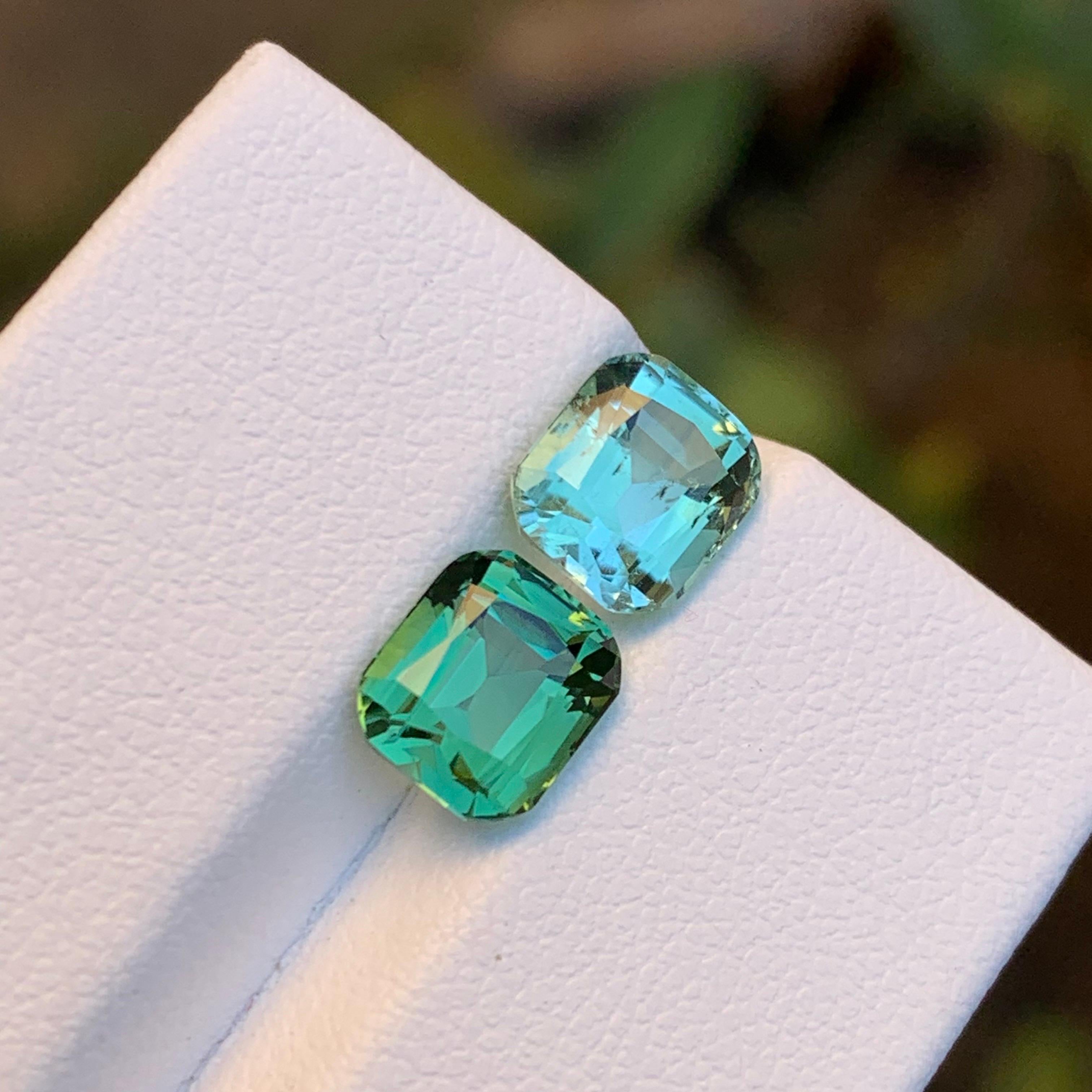 Elevate your jewelry creations with these enchanting natural Tourmaline Loose Gemstones. Skillfully crafted in a captivating cushion cut design, the exquisite seafoam and green reverse pairs add a touch of elegance to any setting. Whether you're