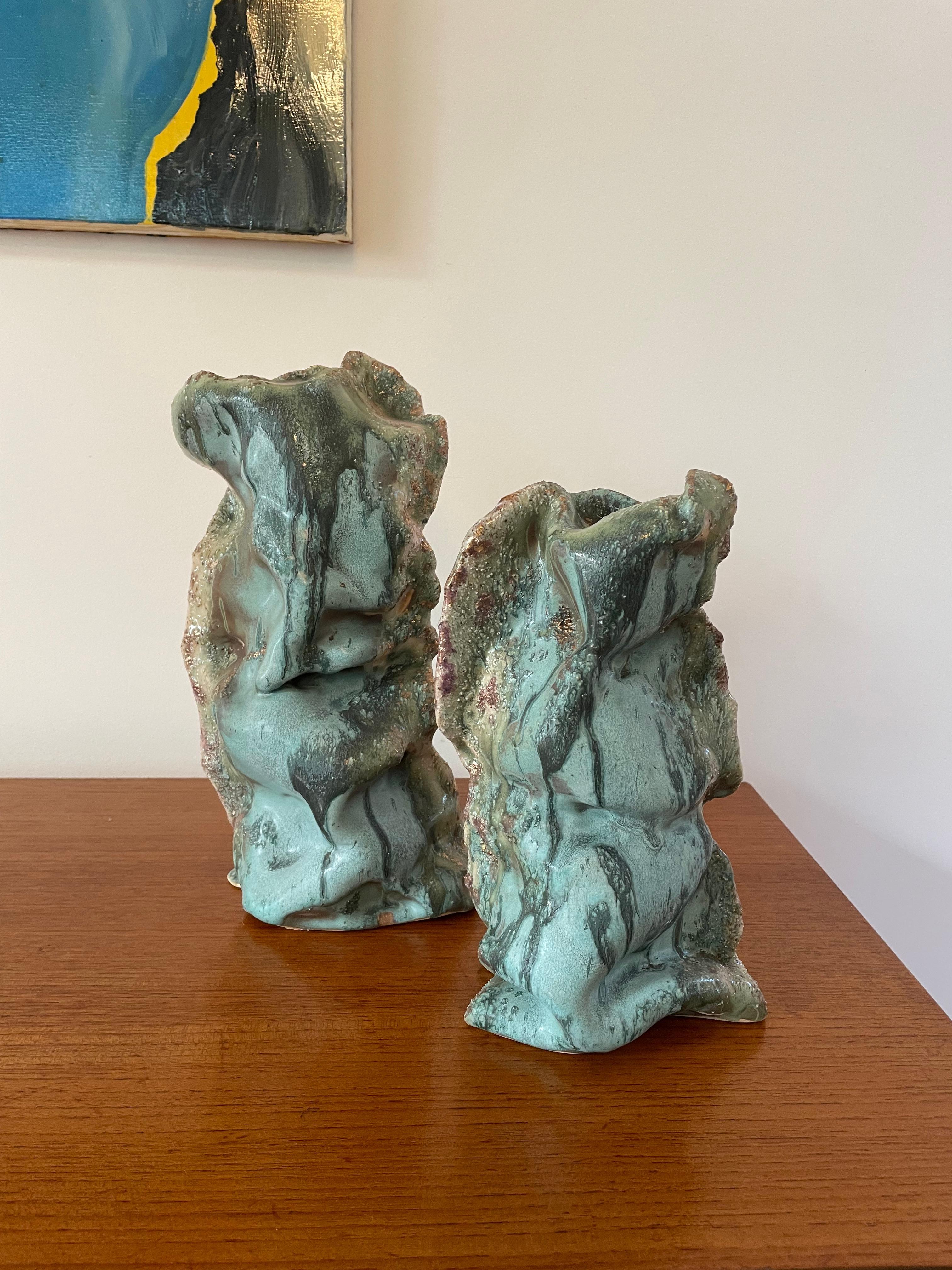 Sculptures - Vases en céramique : formes organiques biomorphes en vente 2