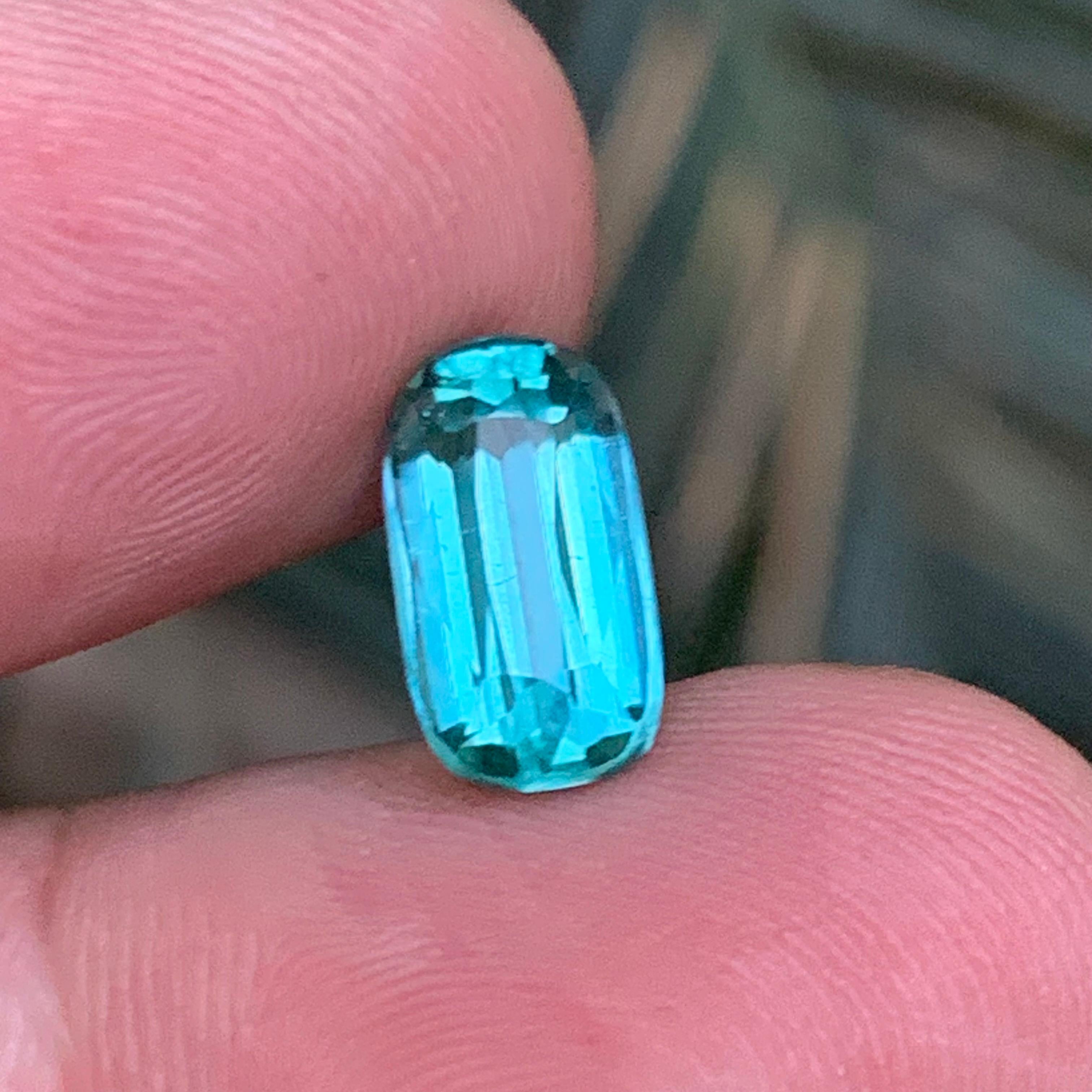 Seafoam grünlich blauen Turmalin 3,53 Ct natürlichen losen Edelstein Cushion Cut-Ring im Angebot 4