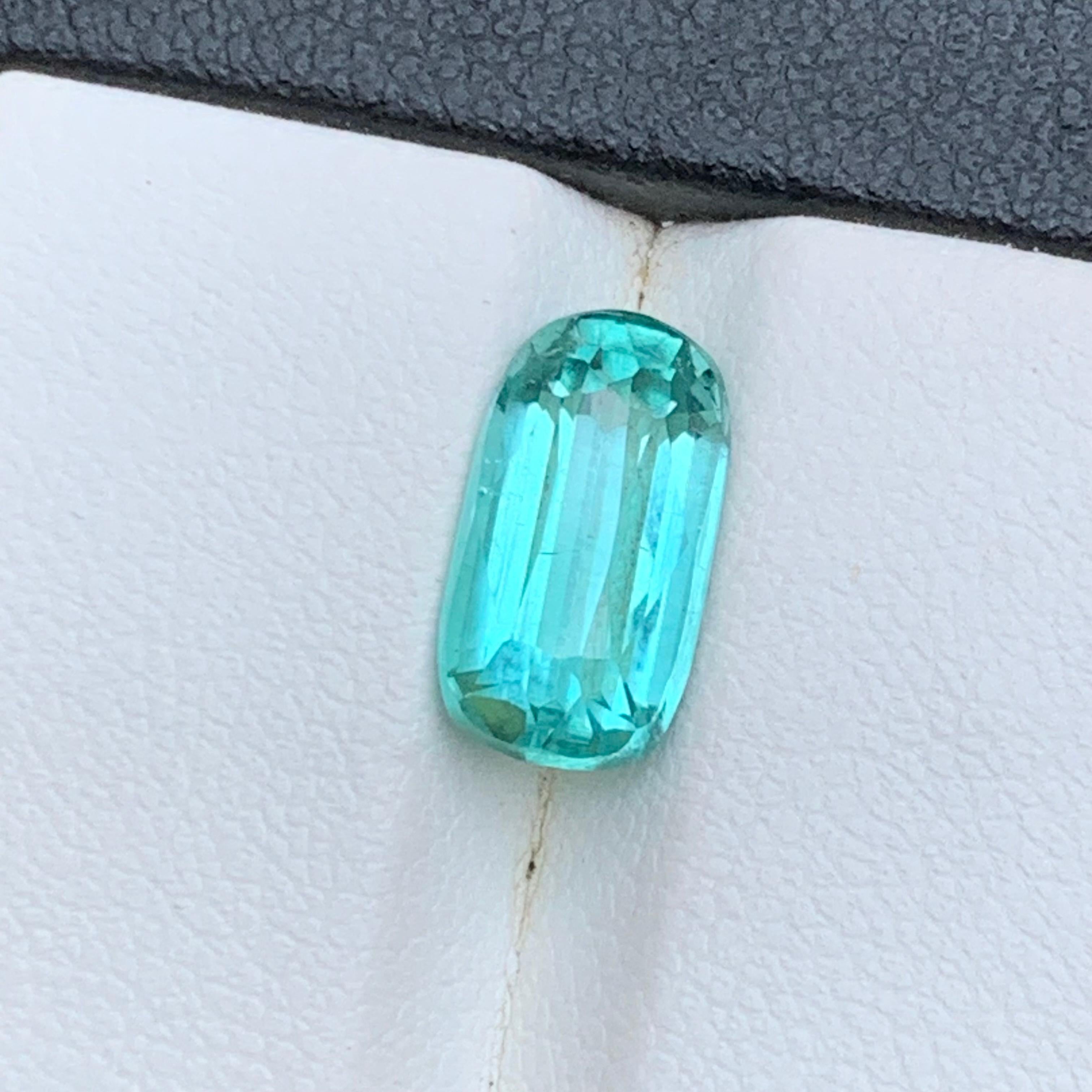 Seafoam grünlich blauen Turmalin 3,53 Ct natürlichen losen Edelstein Cushion Cut-Ring im Angebot 5