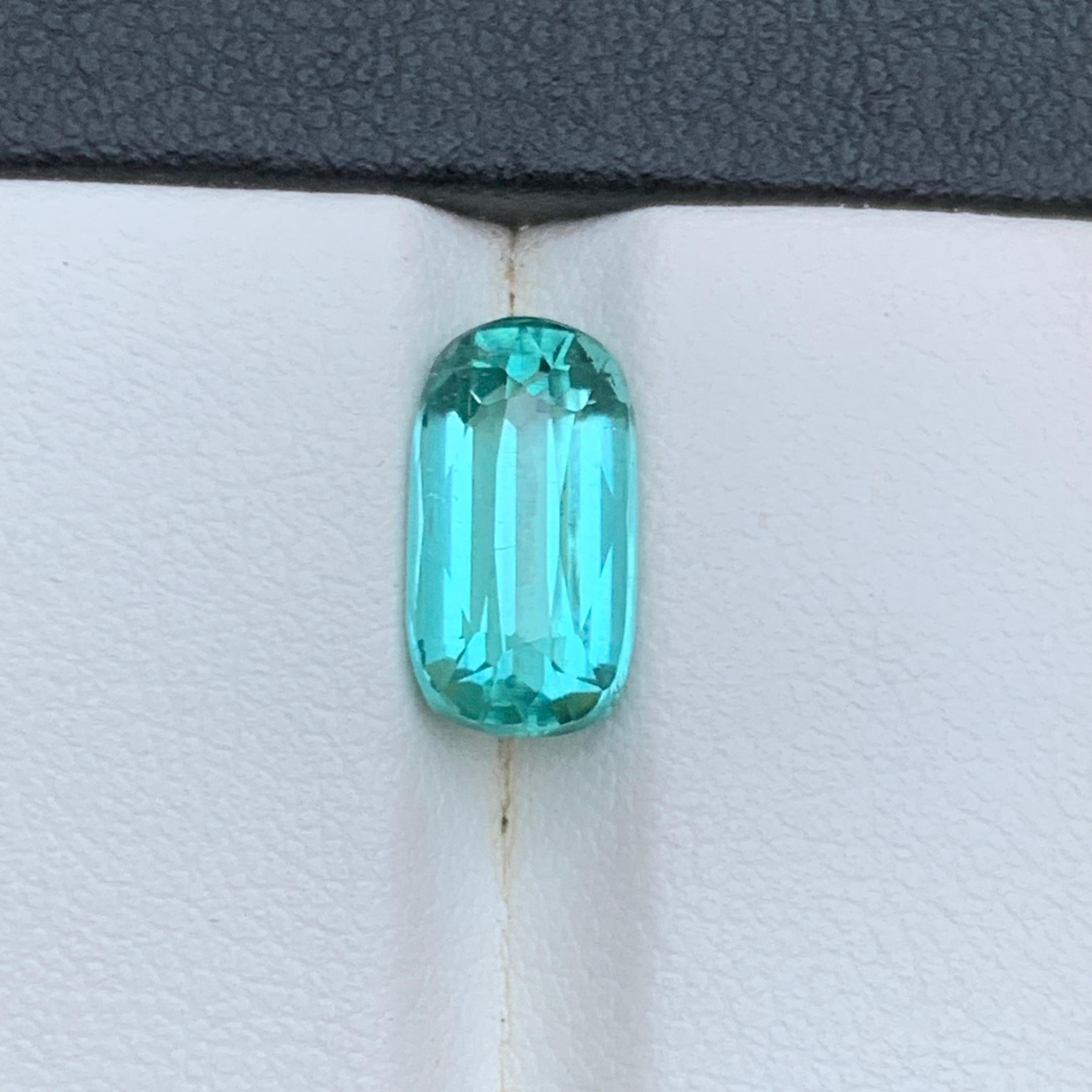 Seafoam grünlich blauen Turmalin 3,53 Ct natürlichen losen Edelstein Cushion Cut-Ring im Angebot 7