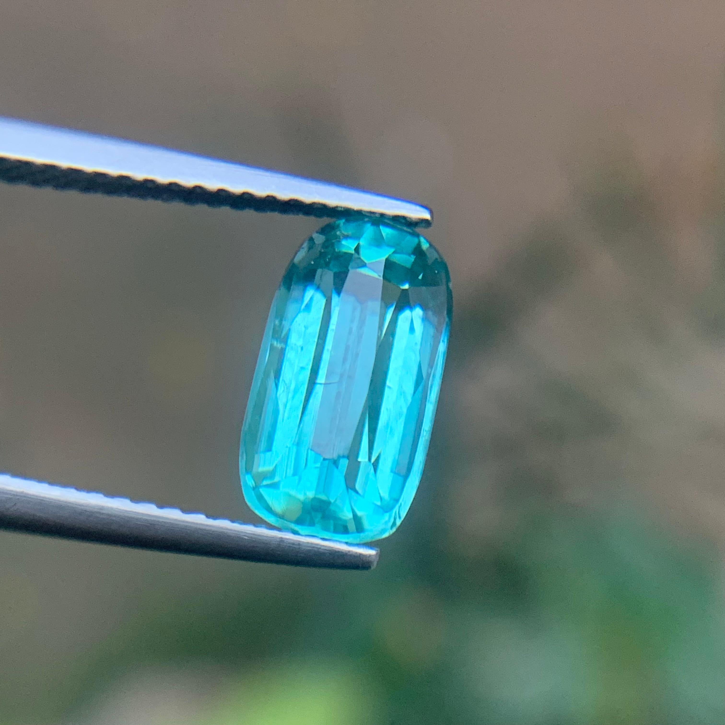 Seafoam grünlich blauen Turmalin 3,53 Ct natürlichen losen Edelstein Cushion Cut-Ring (Zeitgenössisch) im Angebot