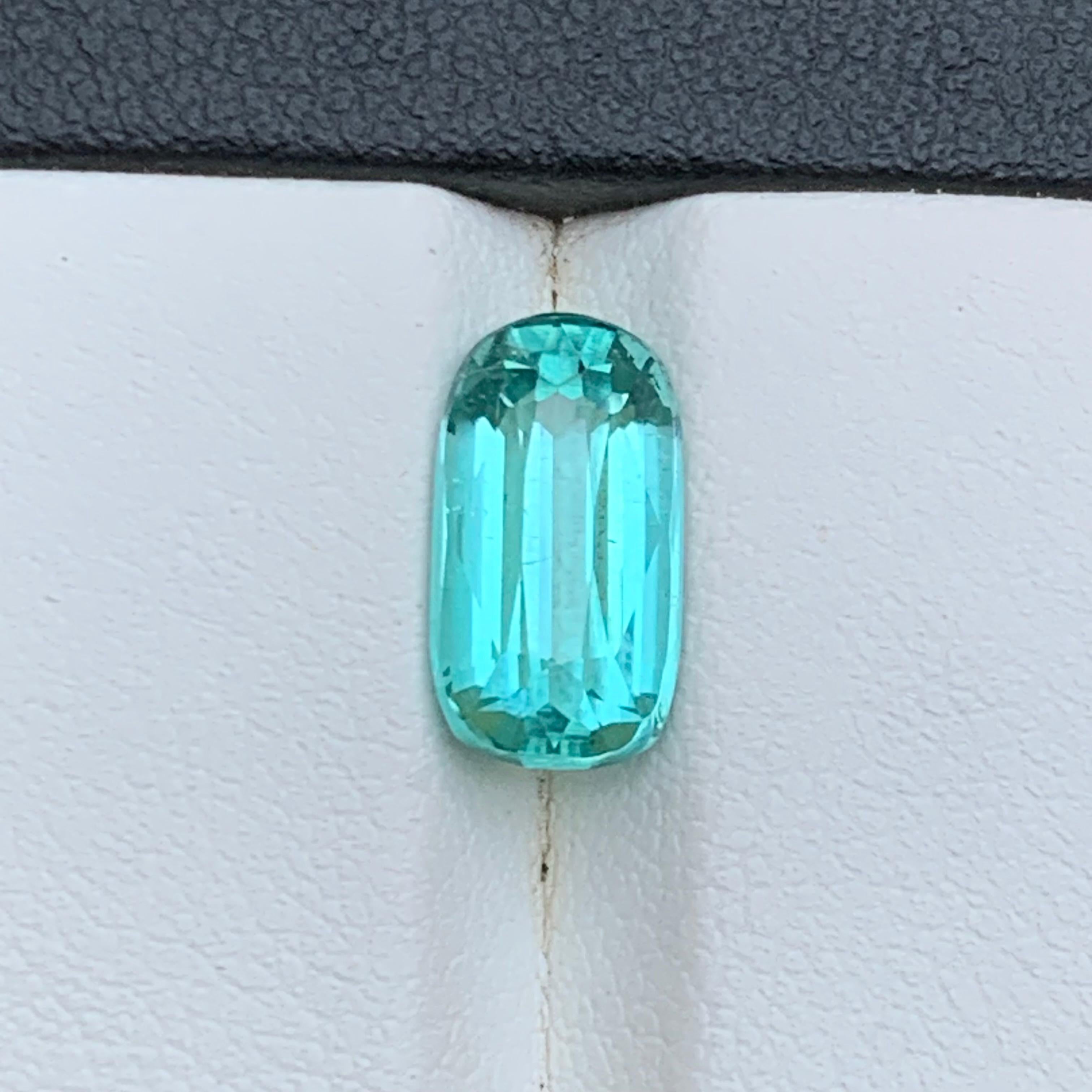 Seafoam grünlich blauen Turmalin 3,53 Ct natürlichen losen Edelstein Cushion Cut-Ring (Kissenschliff) im Angebot