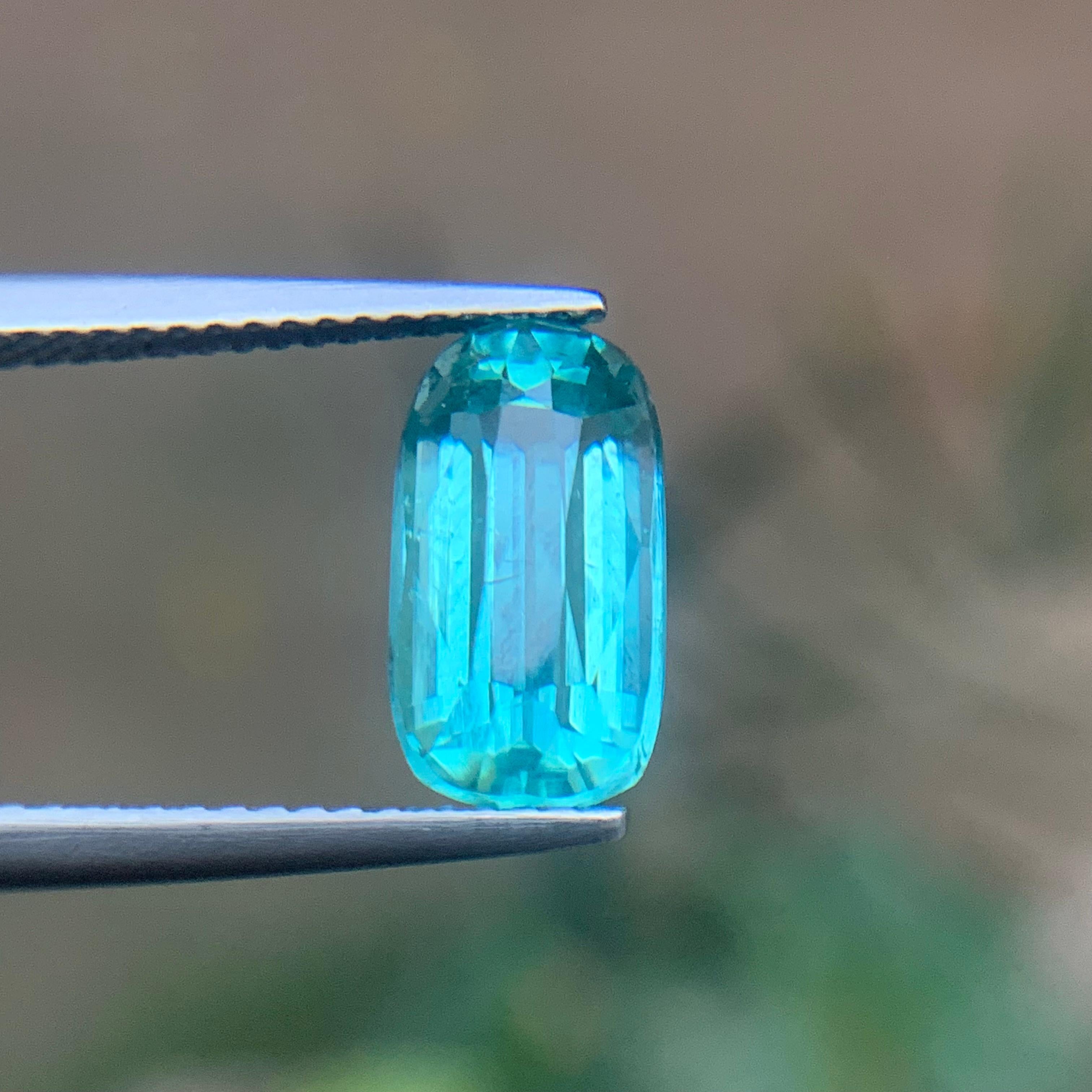 Seafoam grünlich blauen Turmalin 3,53 Ct natürlichen losen Edelstein Cushion Cut-Ring für Damen oder Herren im Angebot