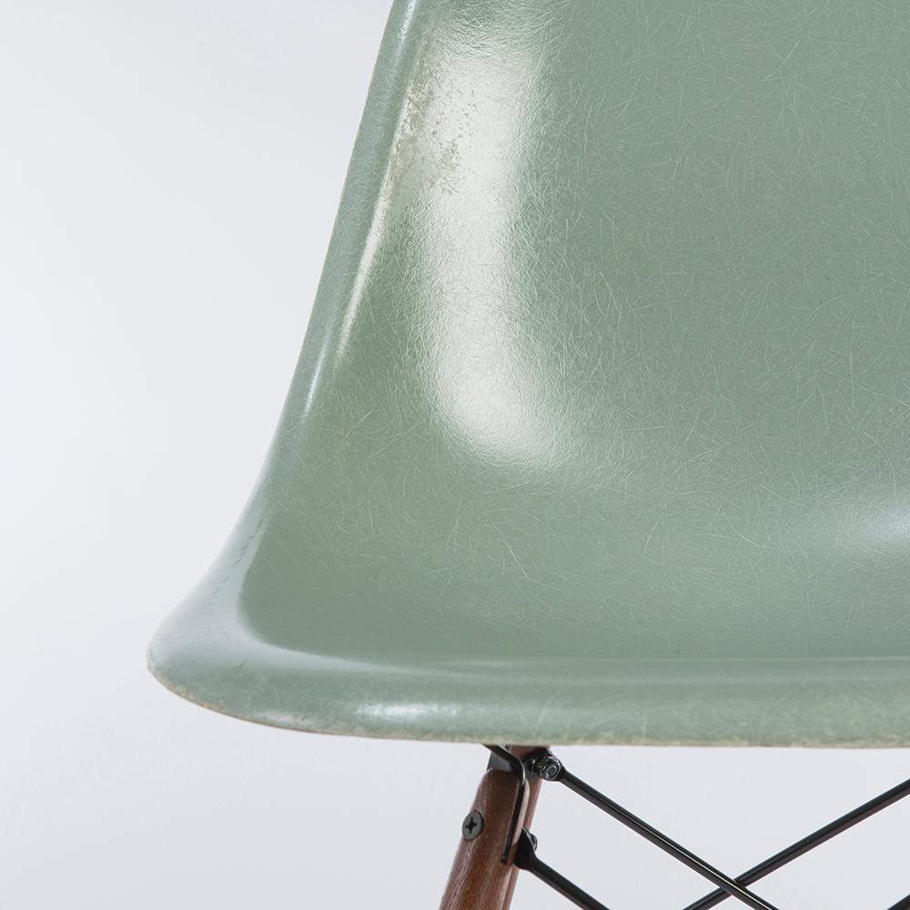 Molded Seafoam Herman Miller Vintage Eames DSW Side Shell Chair For Sale