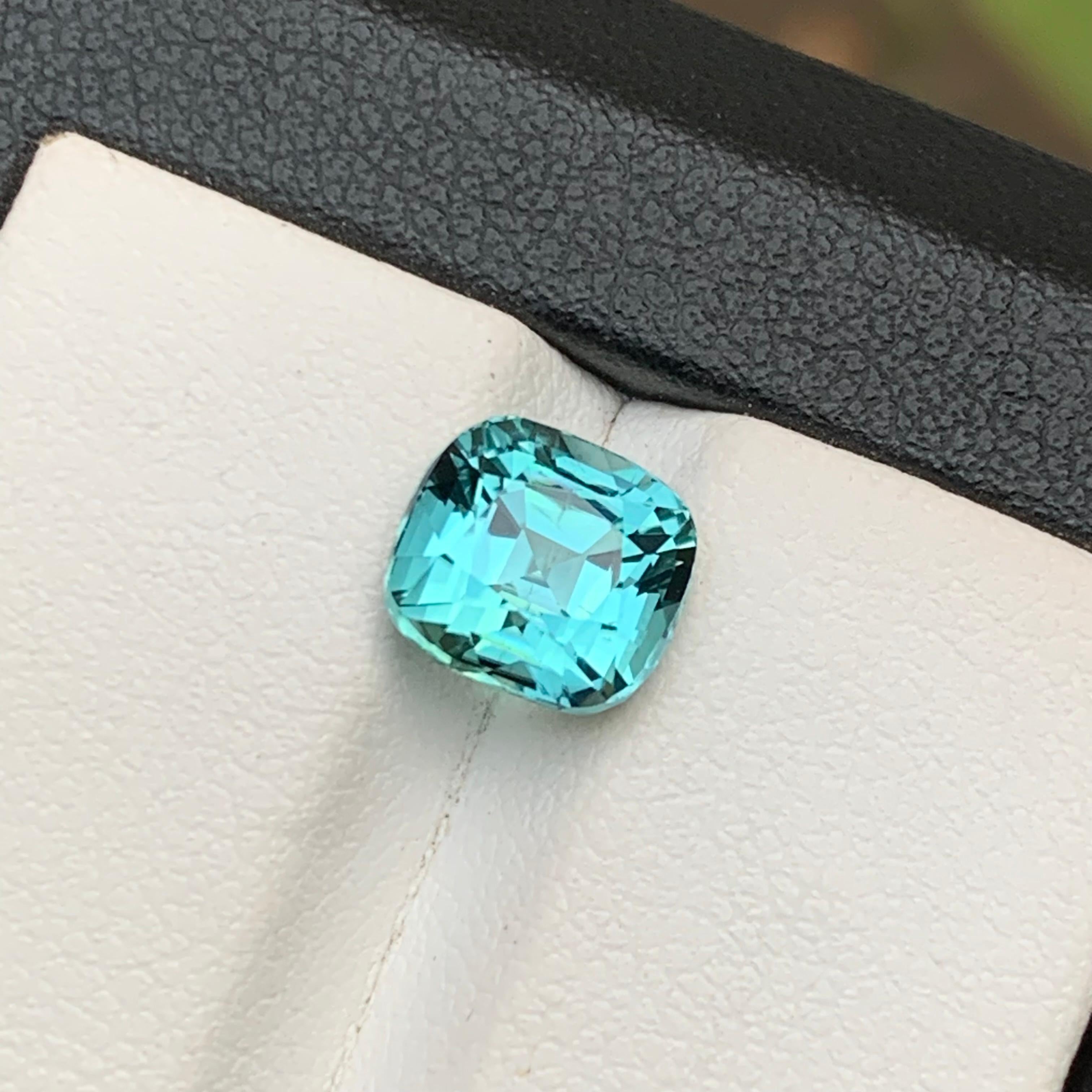 Seafoam Natural Tourmaline Ring Loose Gemstone 2.80 Ct Cushion Cut for Jewelry For Sale 6