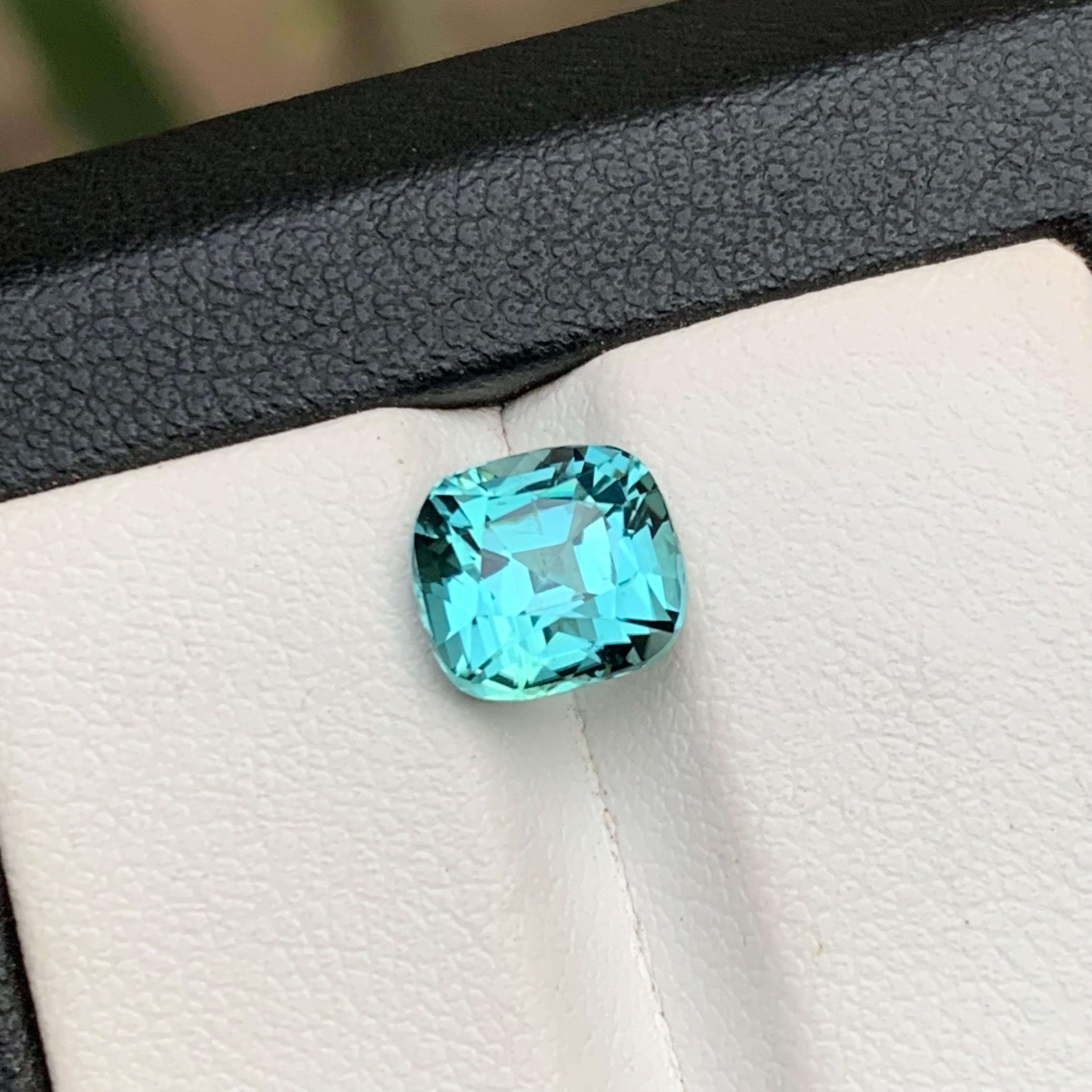 Seafoam Natural Tourmaline Ring Loose Gemstone 2.80 Ct Cushion Cut for Jewelry For Sale 9