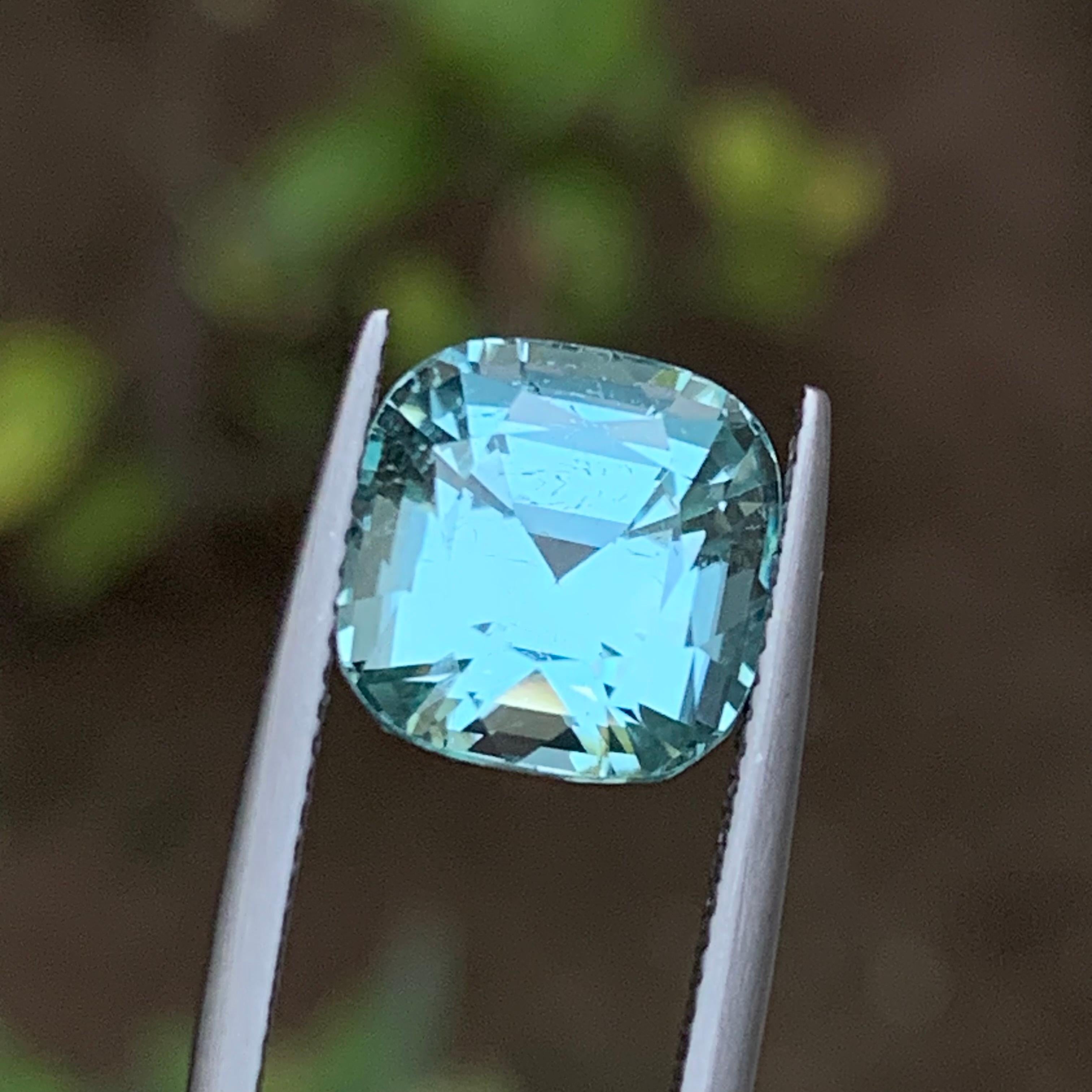 Seafoam natürlichen Turmalin Ring, Halskette Anhänger Edelstein 7,30 Ct Cushion Cut im Angebot 5