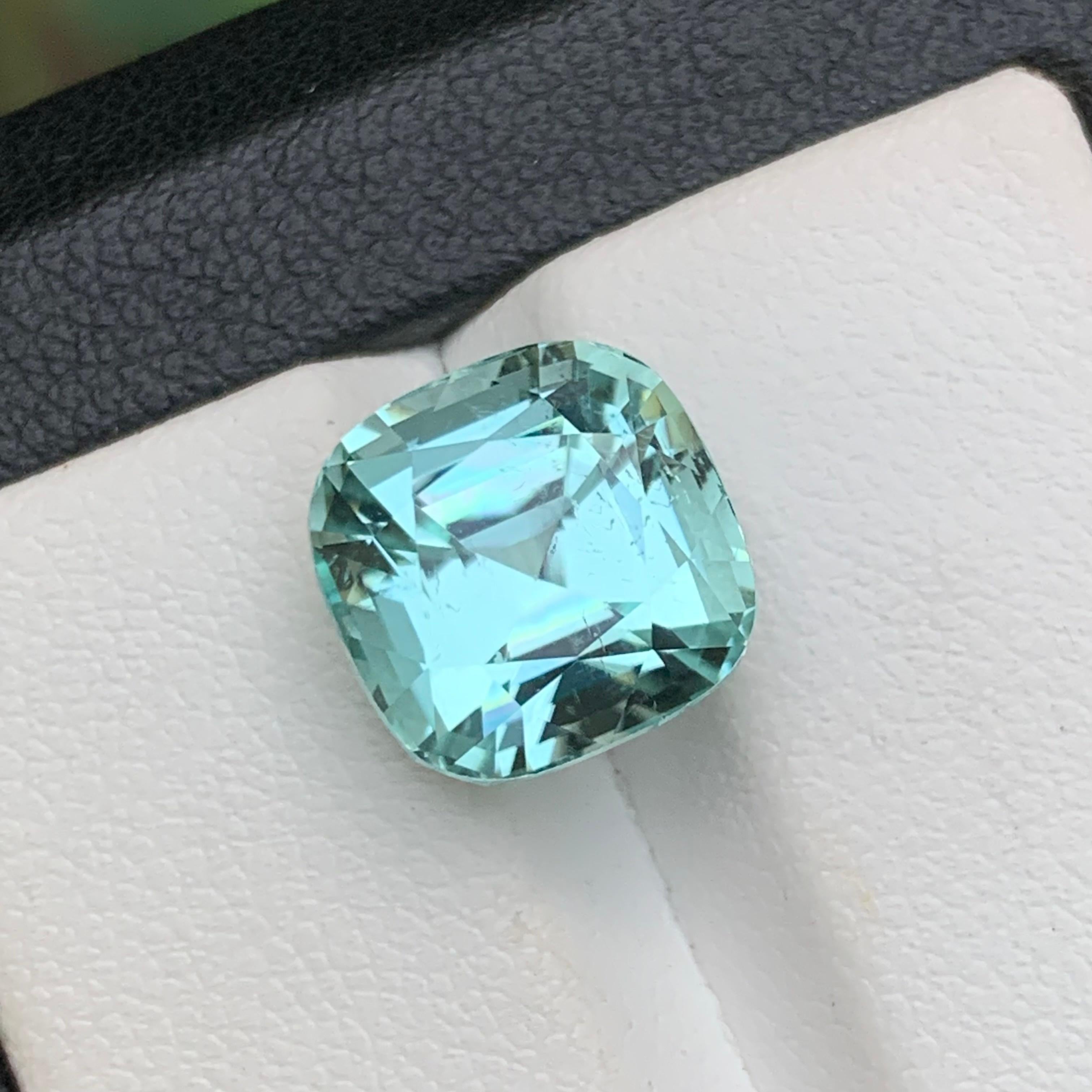 Seafoam natürlichen Turmalin Ring, Halskette Anhänger Edelstein 7,30 Ct Cushion Cut im Angebot 6