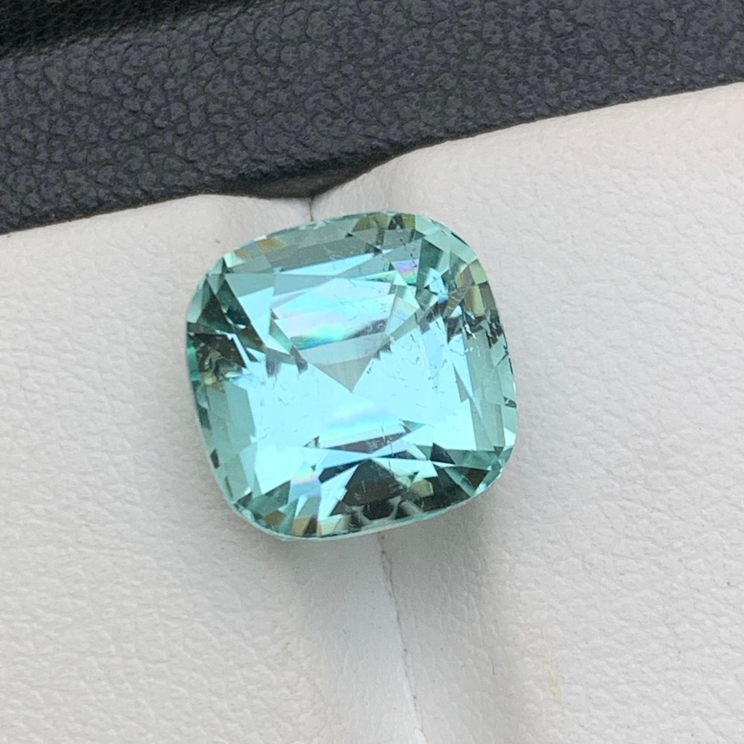 Seafoam natürlichen Turmalin Ring, Halskette Anhänger Edelstein 7,30 Ct Cushion Cut im Angebot 1