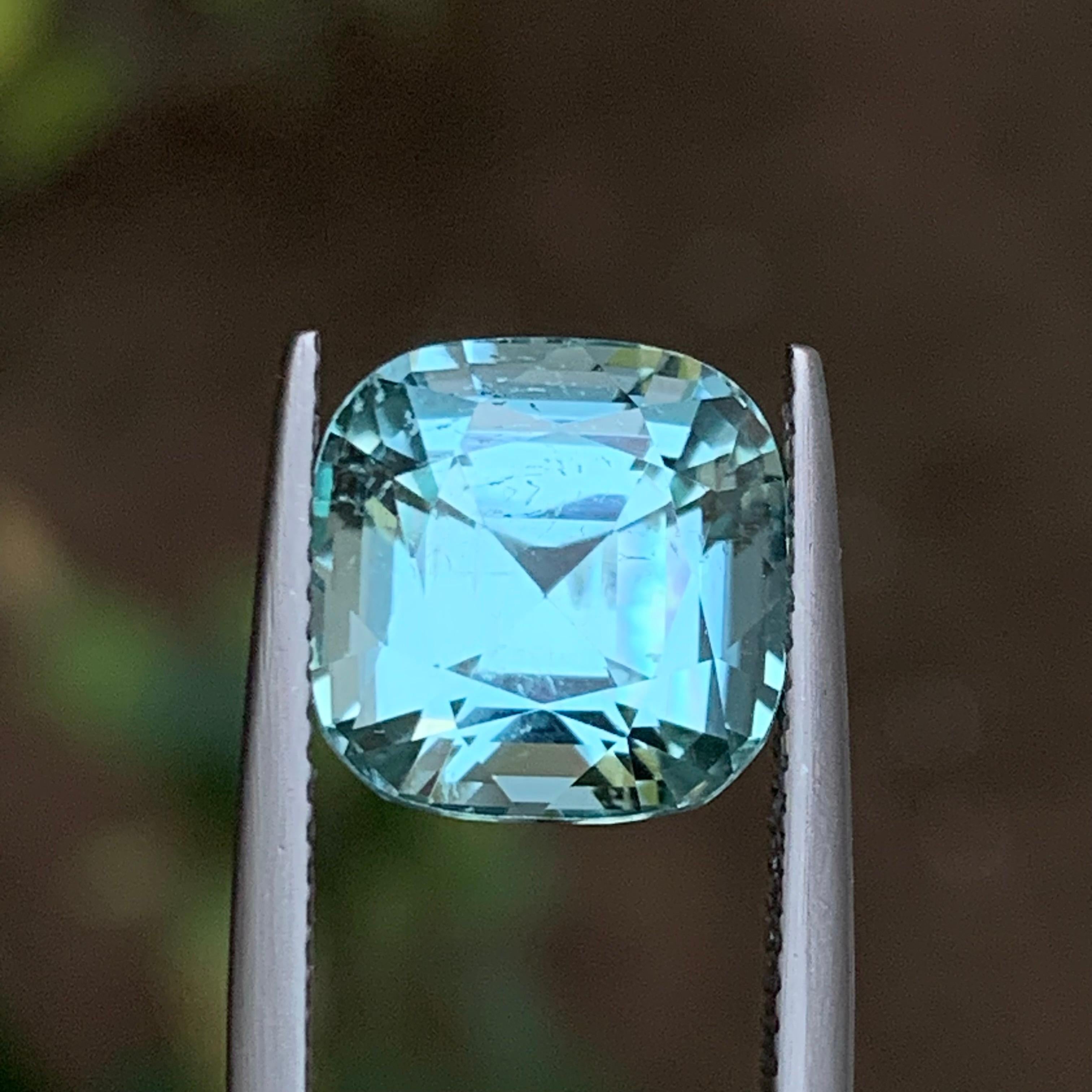 Seafoam natürlichen Turmalin Ring, Halskette Anhänger Edelstein 7,30 Ct Cushion Cut im Angebot 3