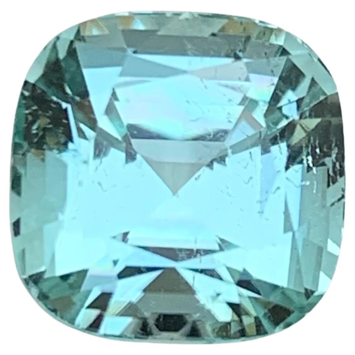 Seafoam Turmalina Natural Anillo, Collar Colgante Piedra Preciosa 7.30 Ct Corte Cojín