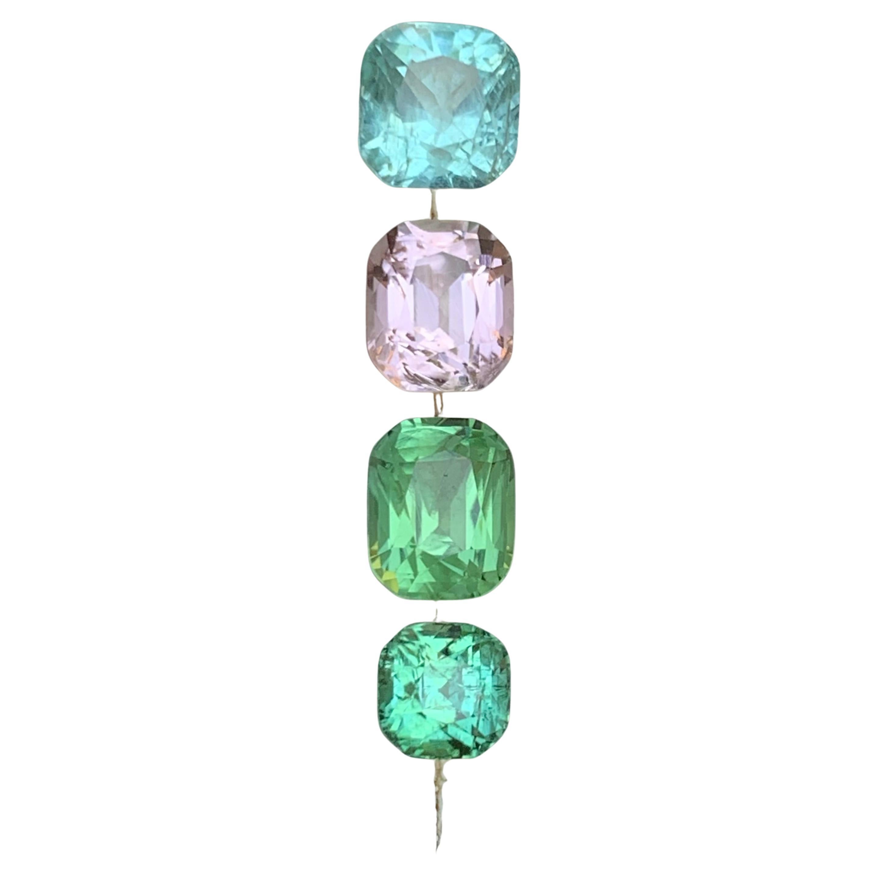 Seafoam Pink Green Mix Tourmaline 5.25 Ct Natural Loose Gemstones Lot-Jewelry en vente
