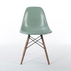 Seafoam Vitra Eames DSW Fiberglass Dining Side Shell Chair