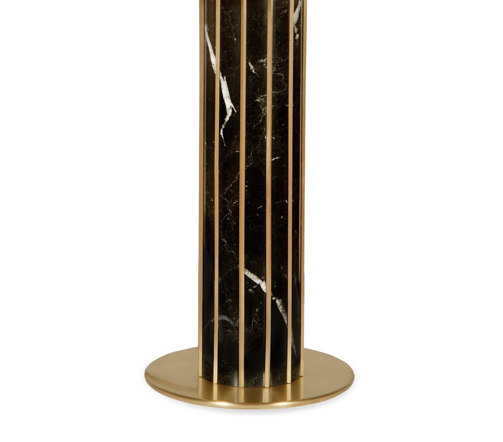 Post-Modern Seagram Nero Marquina Marble Table Lamp by InsidherLand For Sale