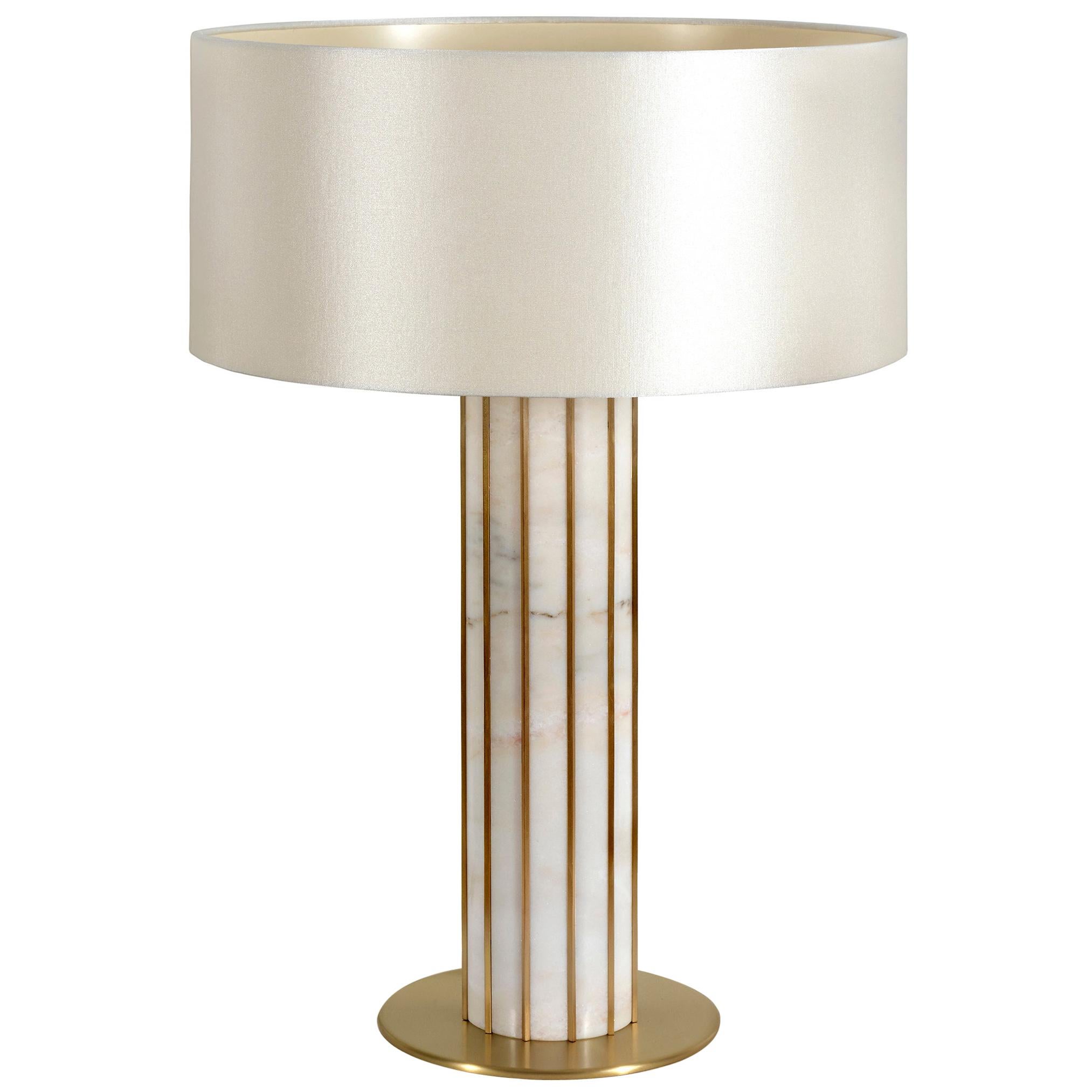 Seagram Table Lamp, Estremoz & Brass, InsidherLand by Joana Santos Barbosa For Sale