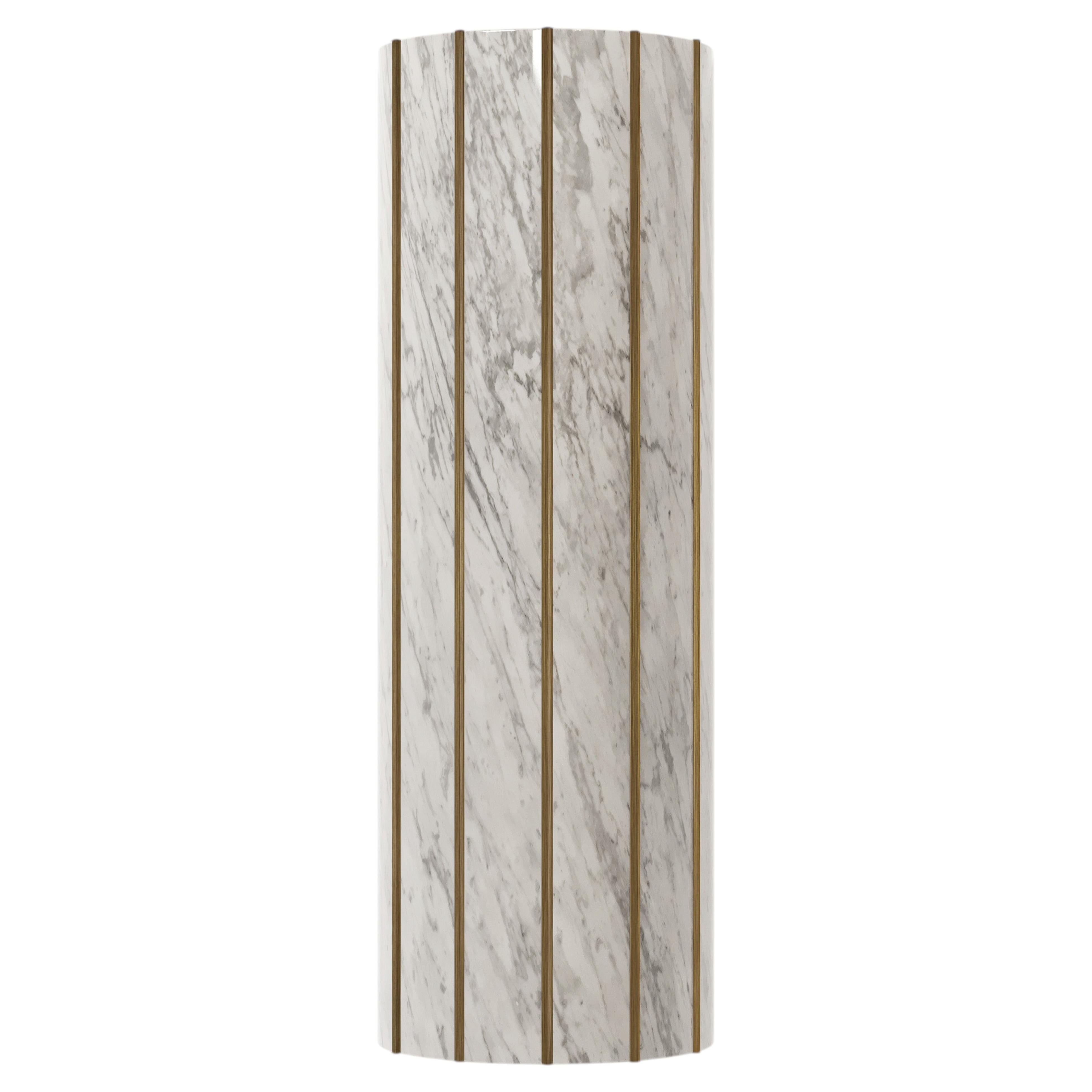 Modern Carrara marble & bronzed brass, Seagram wall lamp by InsidherLand For Sale