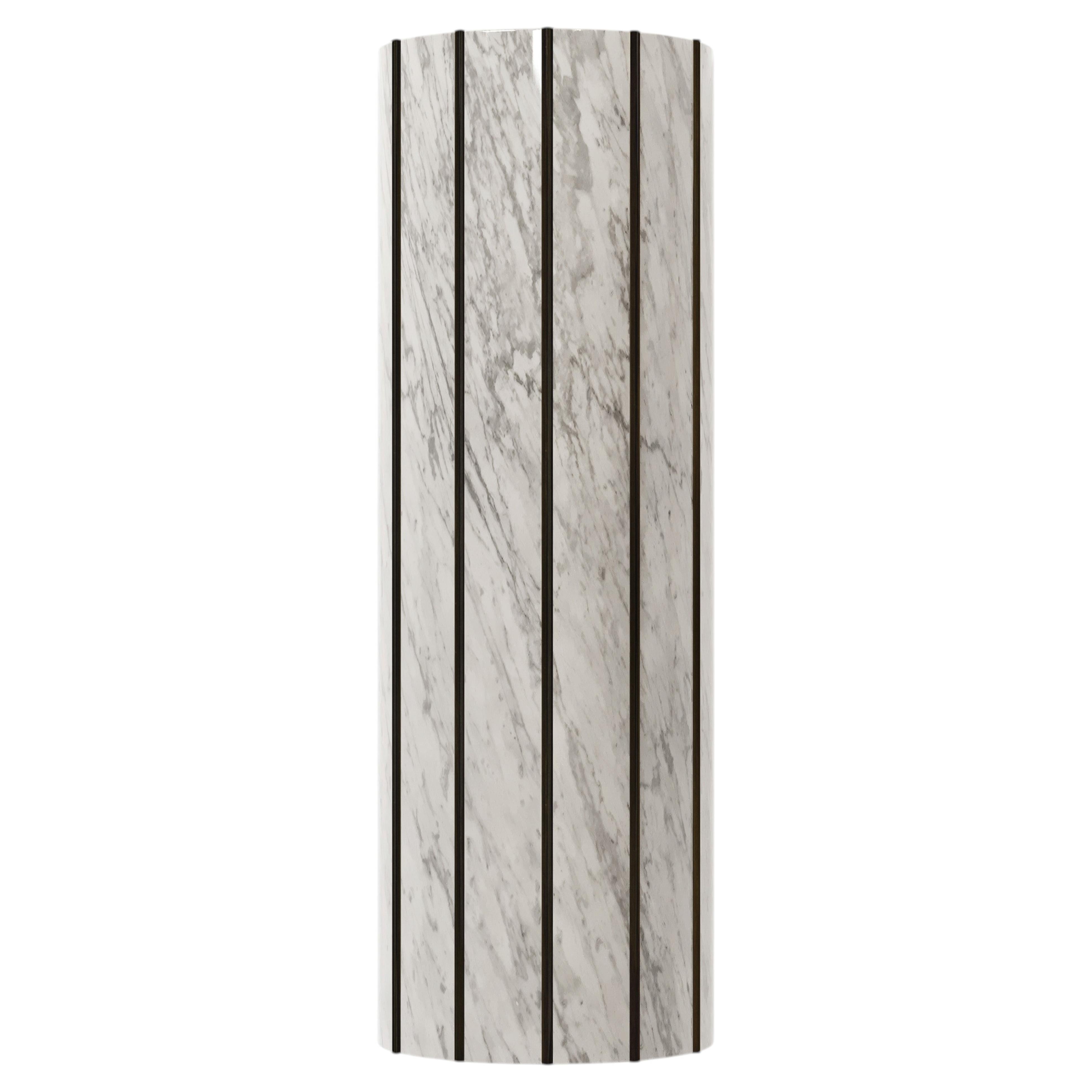 Modern Carrara marble & dark bronzed brass, Seagram wall lamp by InsidherLand