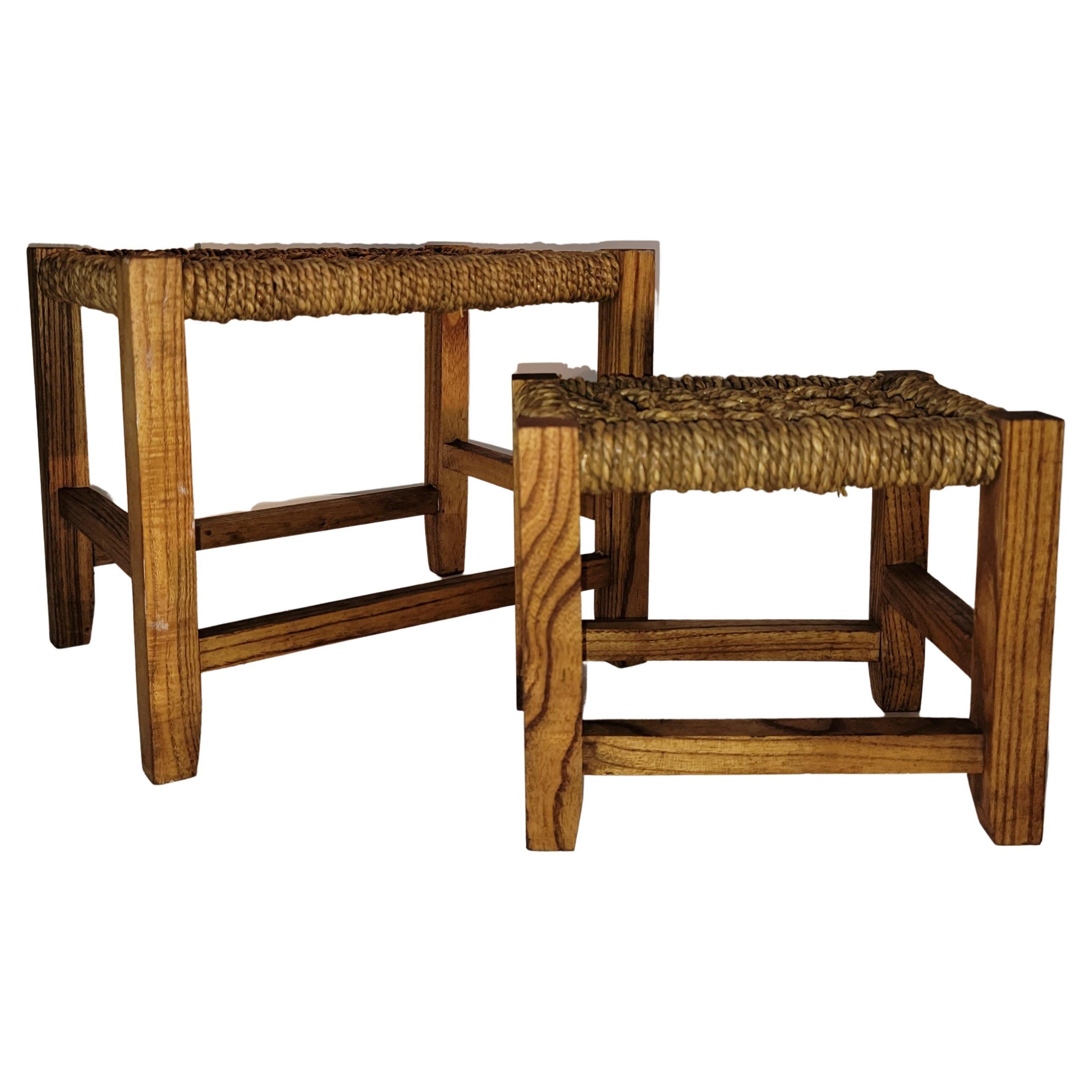 Seagrass Footstool - Pair
stool measures  - 11.5 x 10.5 x 10.5
smaller stool measures -7 x 9.5 x 8