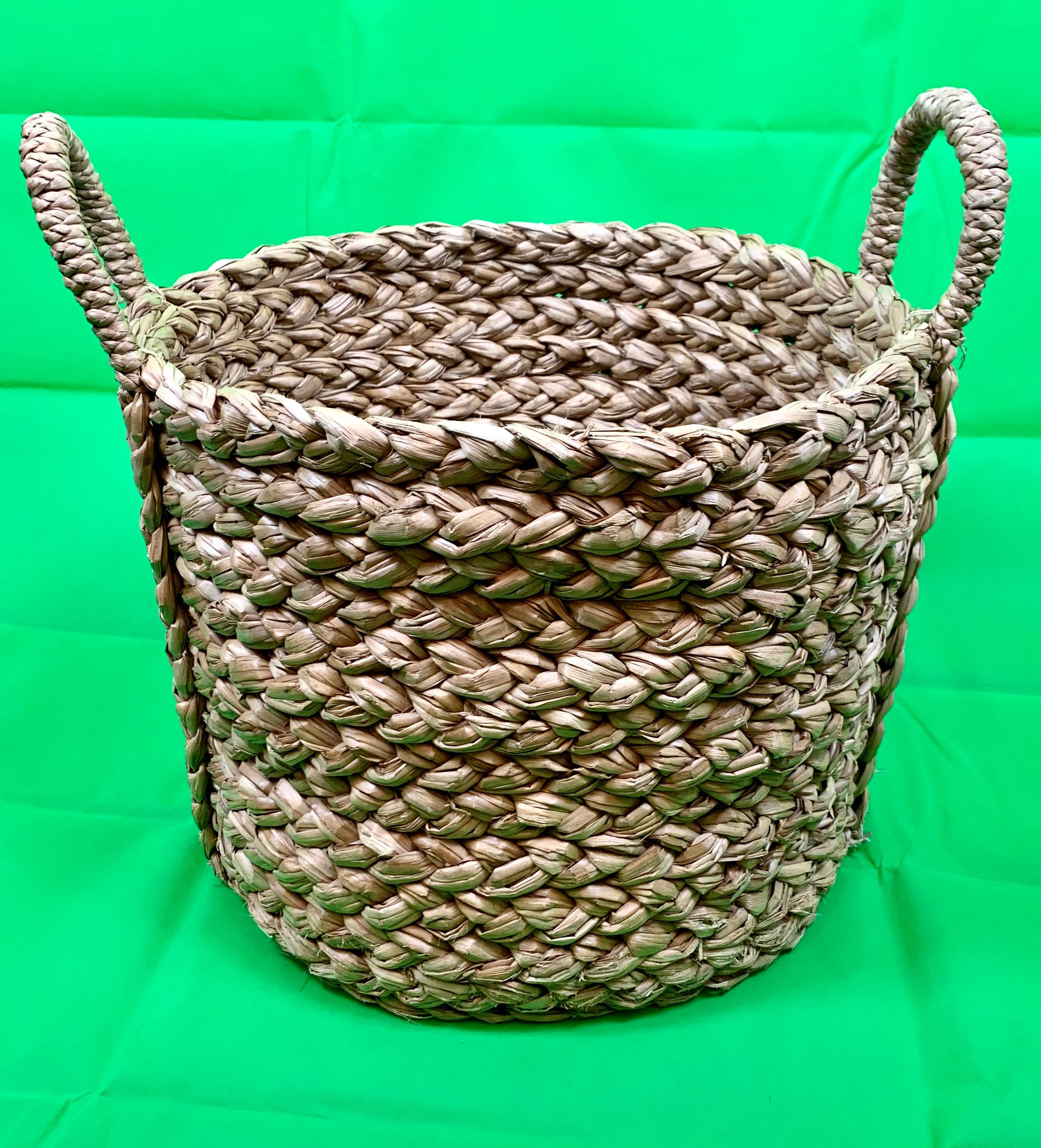 Country Large Hand Woven Seagrass Basket with Two Handles