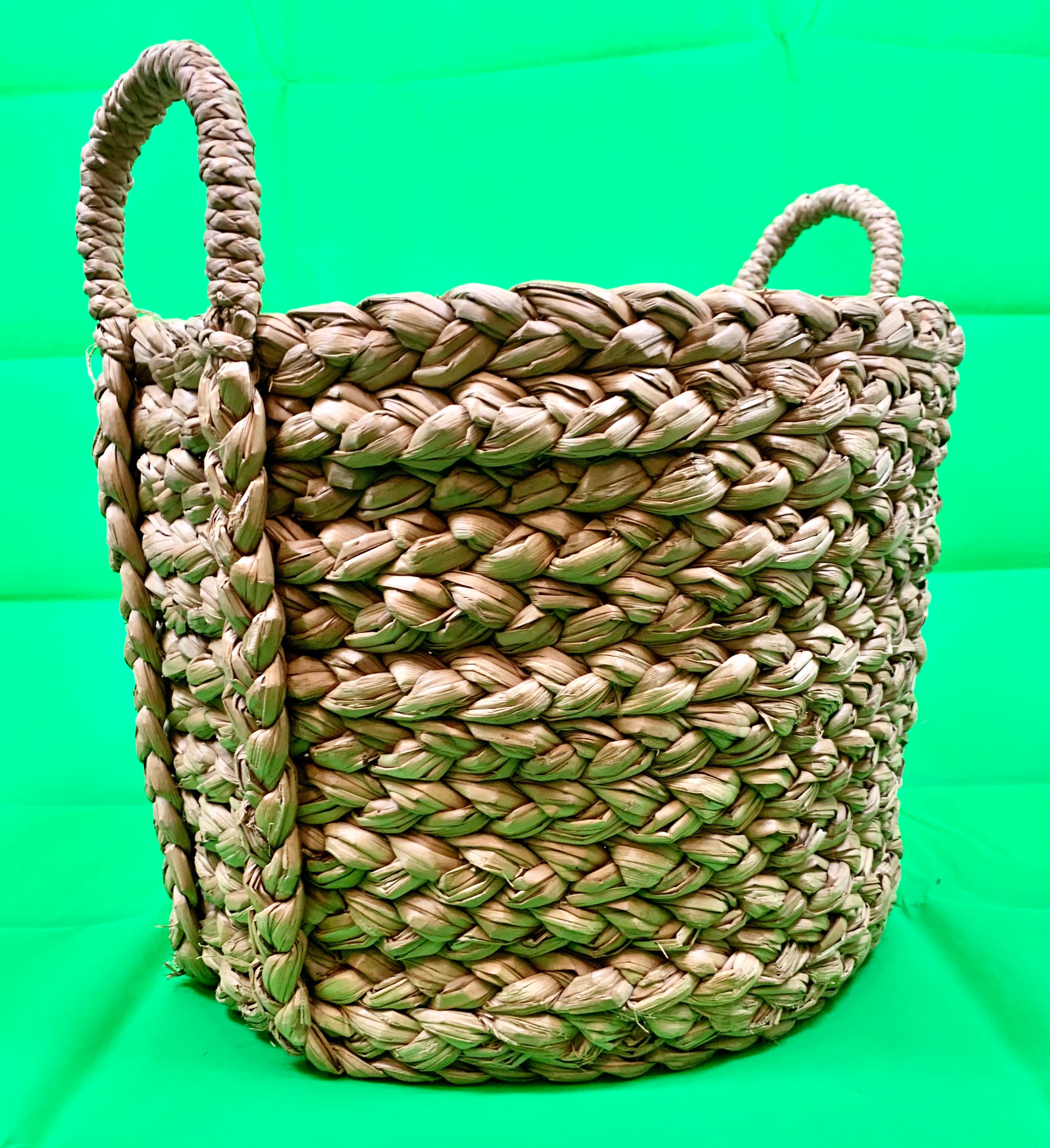 Large Hand Woven Seagrass Basket with Two Handles 1