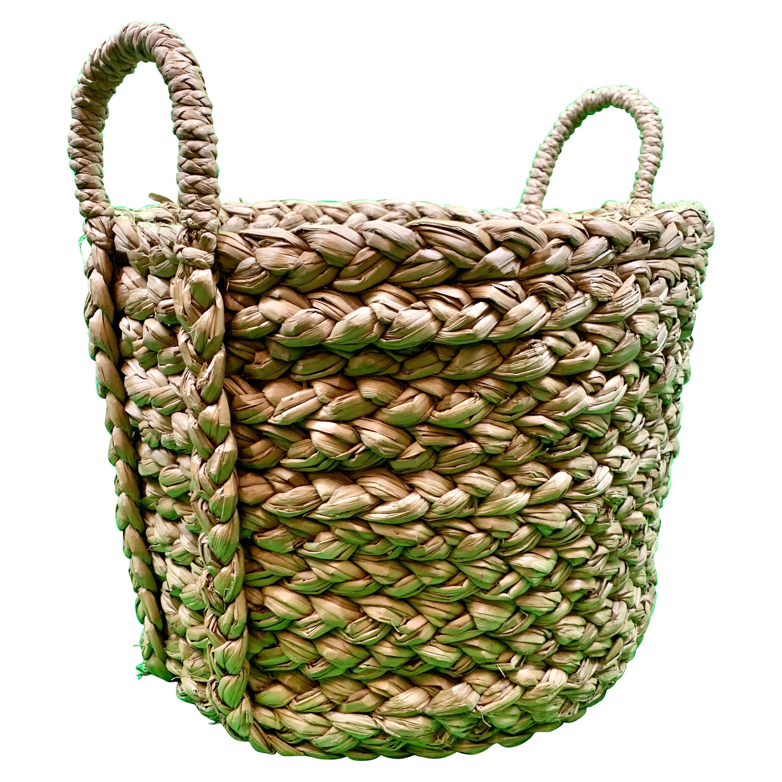 Large Hand Woven Seagrass Basket with Two Handles