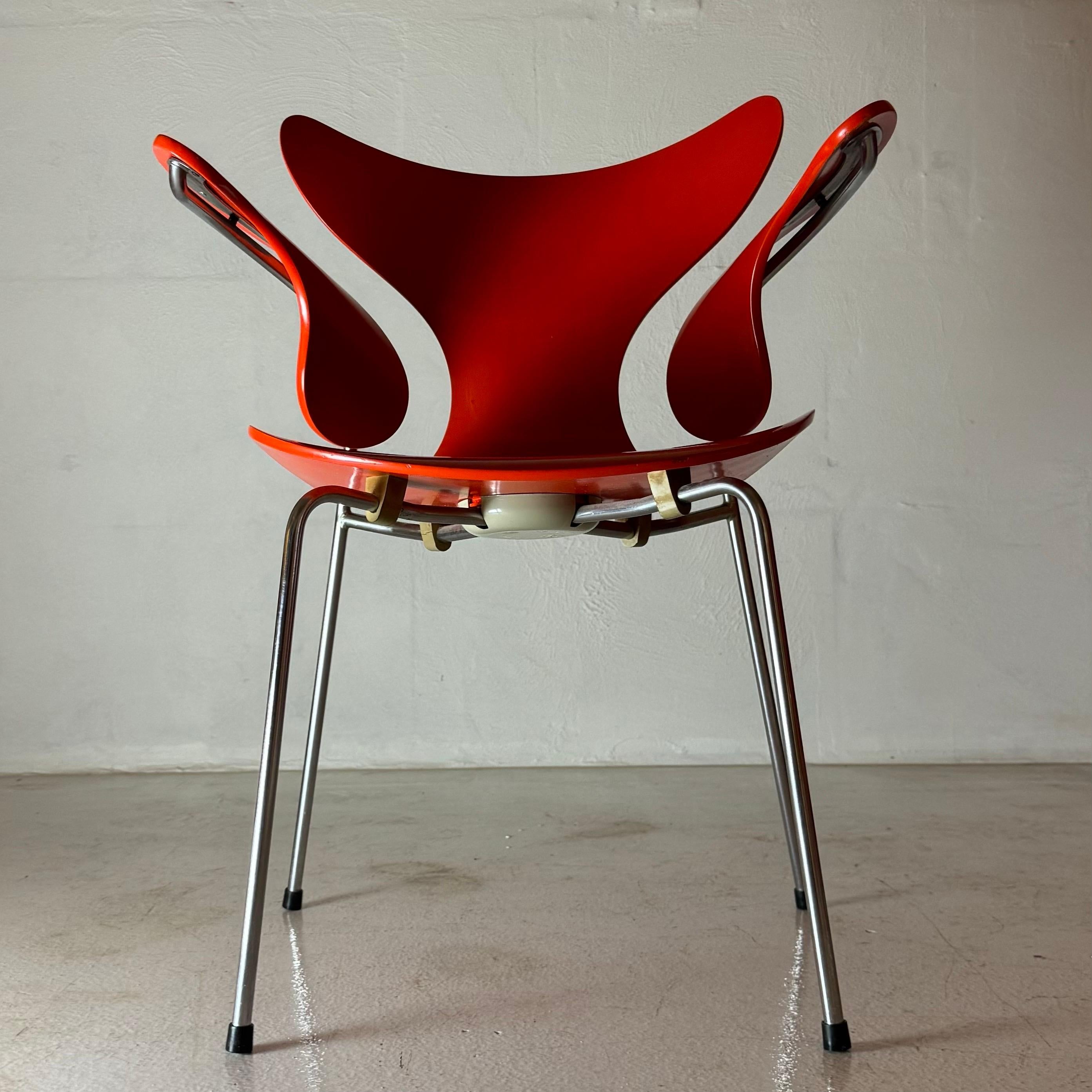 Danese Sedia con braccioli Seagull 3208 di Arne Jacobsen per Fritz Hansen, Danimarca 1972. in vendita
