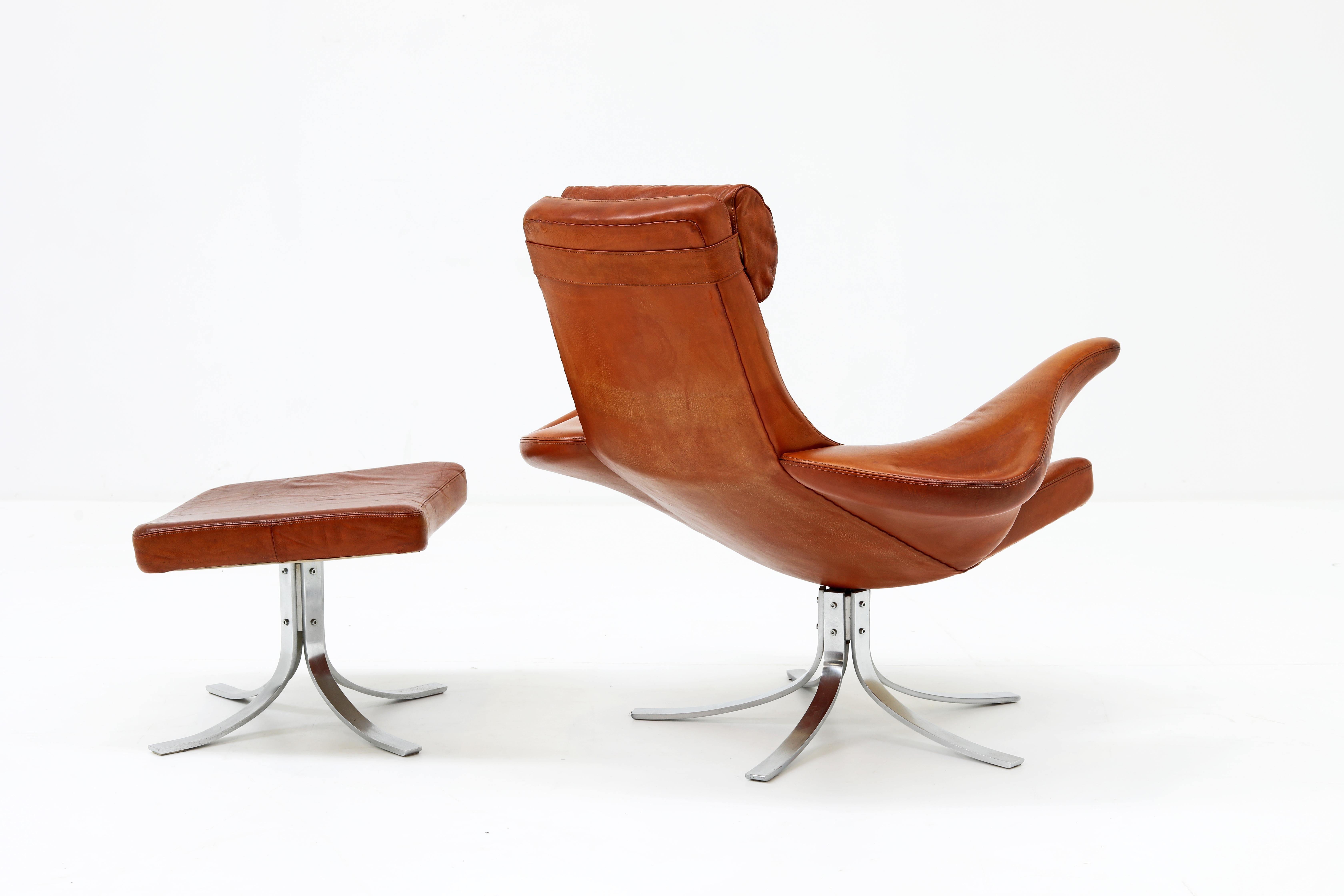 Danish Seagull Chair by Gosta Berg & Stenerik Eriksson for Fritz Hansen, 1968 For Sale