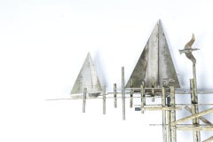 Seagulls Metal Curtis Jere Wall Sculpture