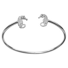 Seahorse Bangle in Sterling Silver