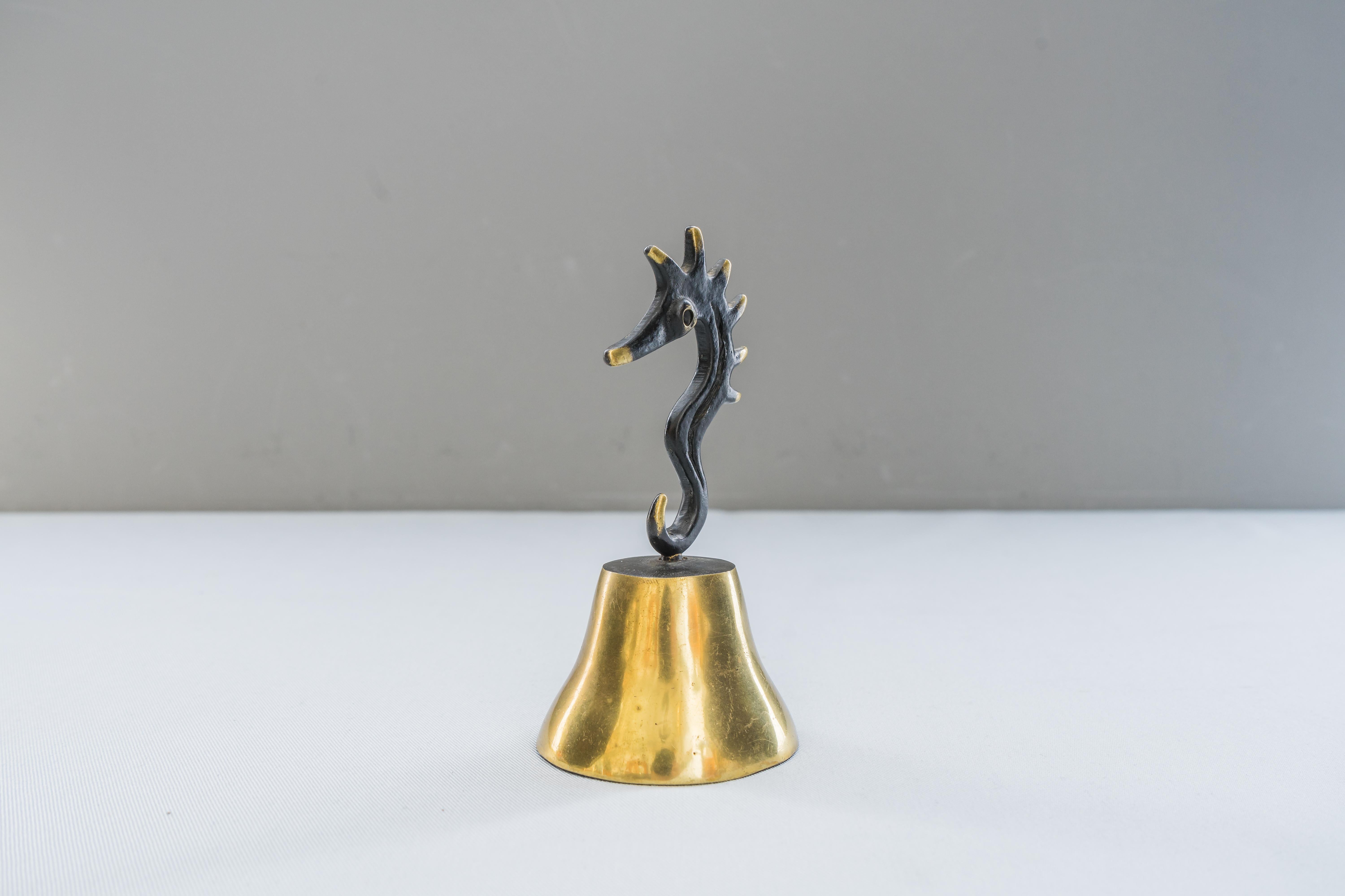 Seahorse bell by Walter Bosse, circa 1950s
Original condition.
  