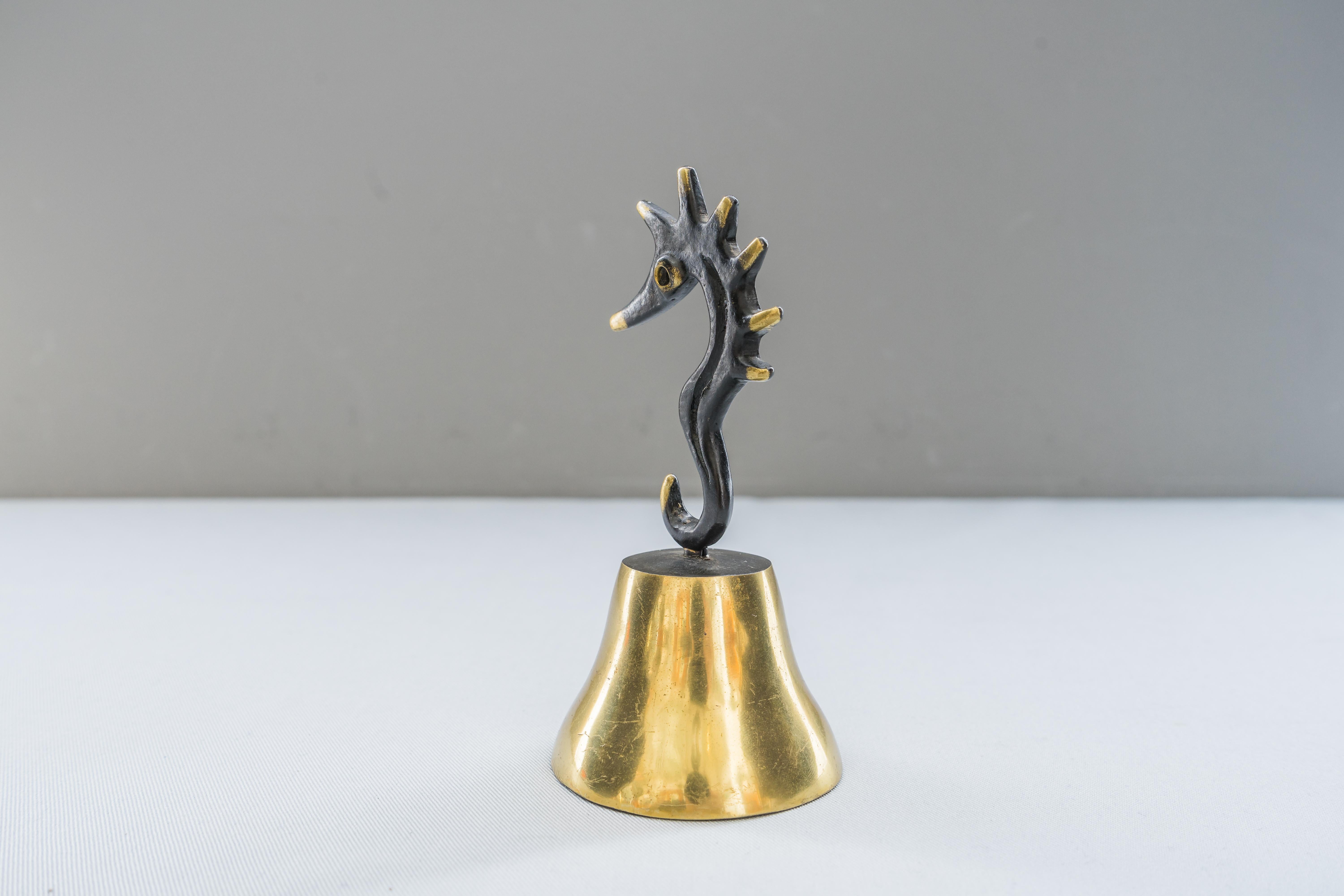 Mid-Century Modern Seahorse Bell by Walter Bosse, circa 1950s
