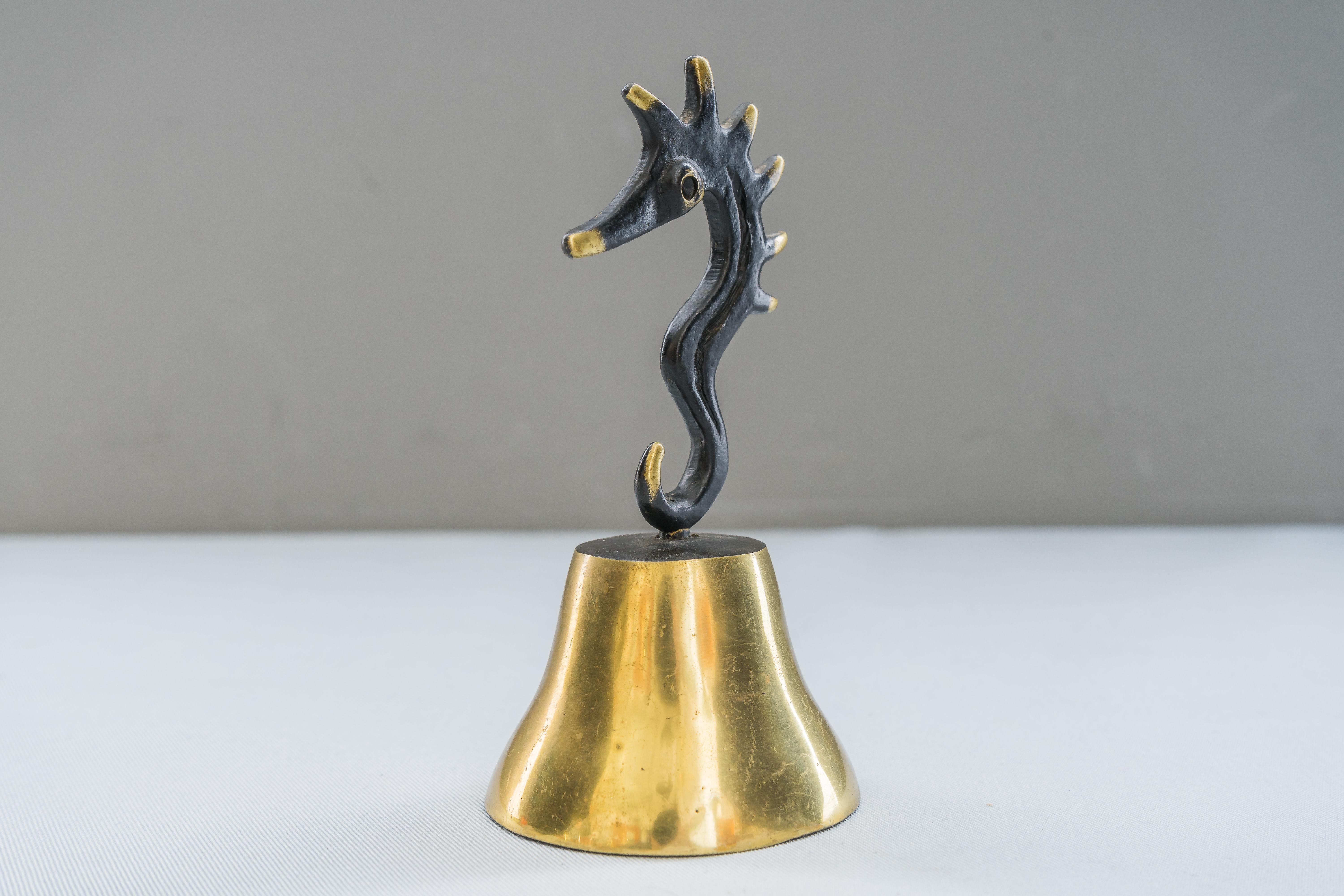 Blackened Seahorse Bell by Walter Bosse, circa 1950s