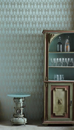 'Seahorse' Contemporary, Traditional Wallpaper in Eau de Nil